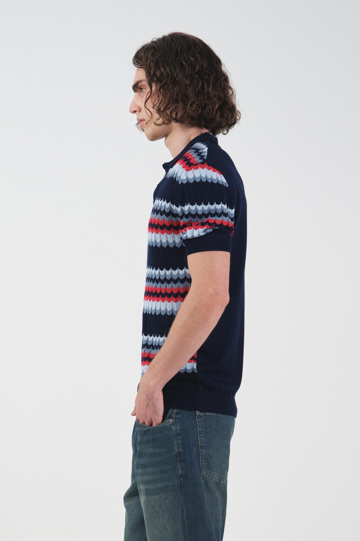 DESENLİ POLO YAKA BORDO TRİKO T-SHIRT