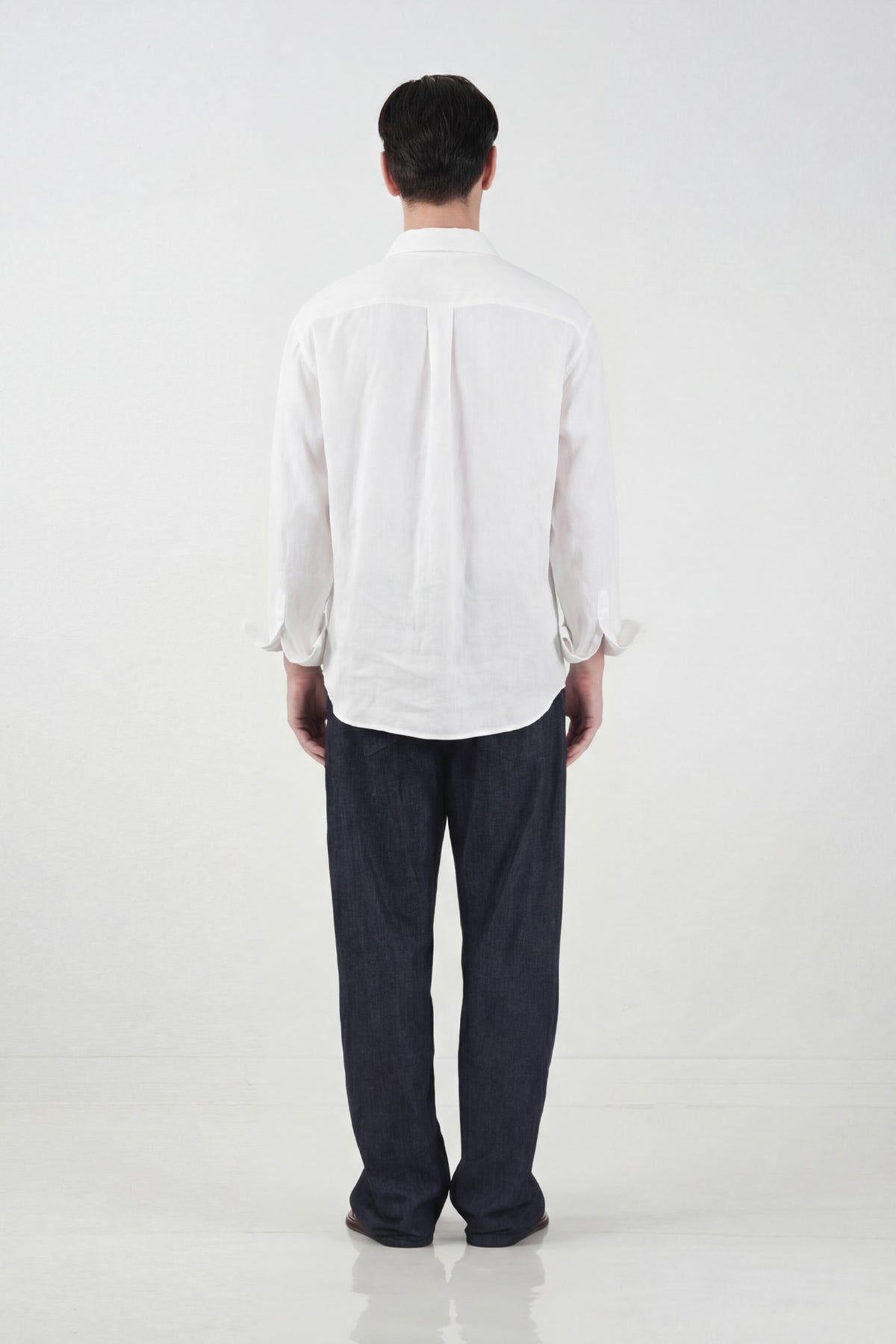 OVERSIZE DRAPED WHITE MODAL SHIRT - 4