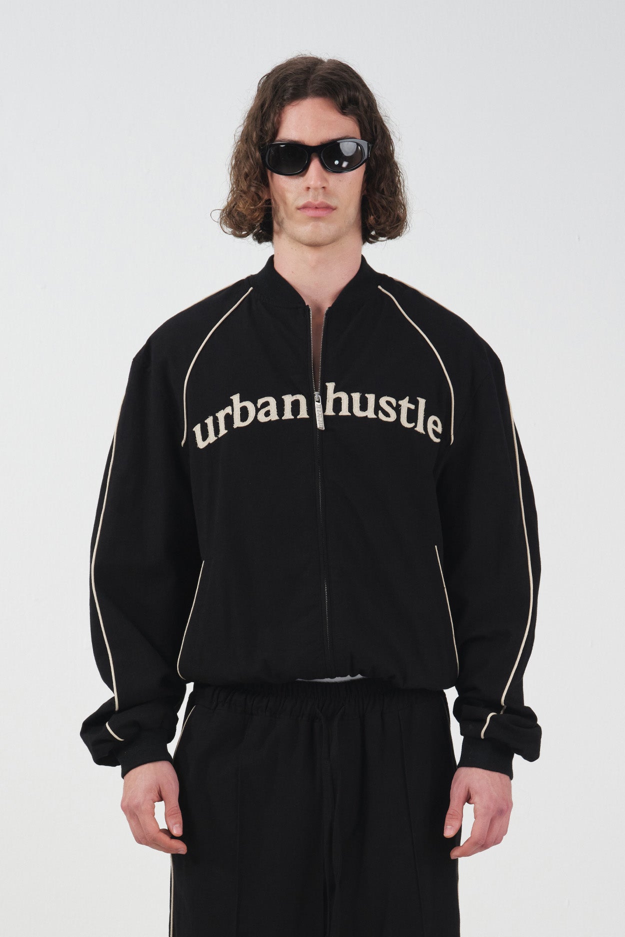 URBAN HUSTLE BLACK LINEN JACKET
