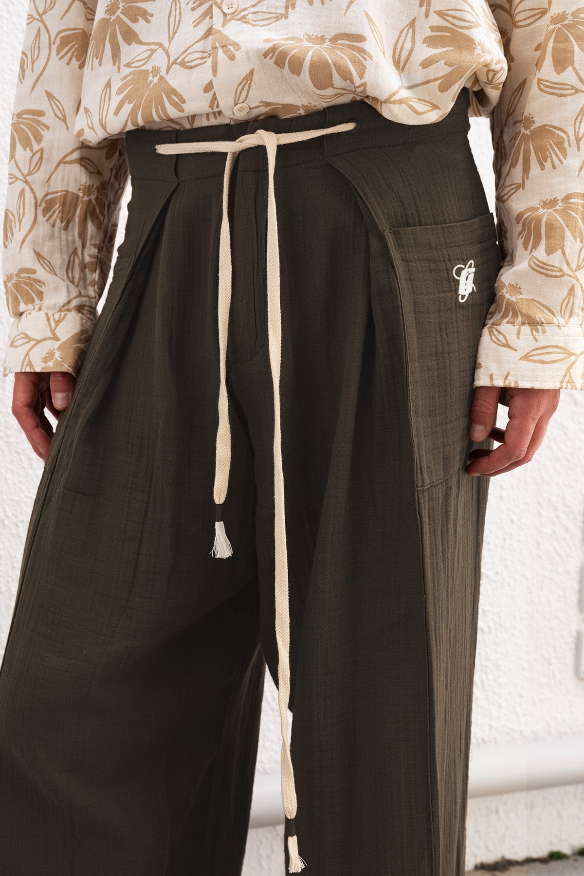 BAĞCIKLI BOHEM HAKİ PANTOLON