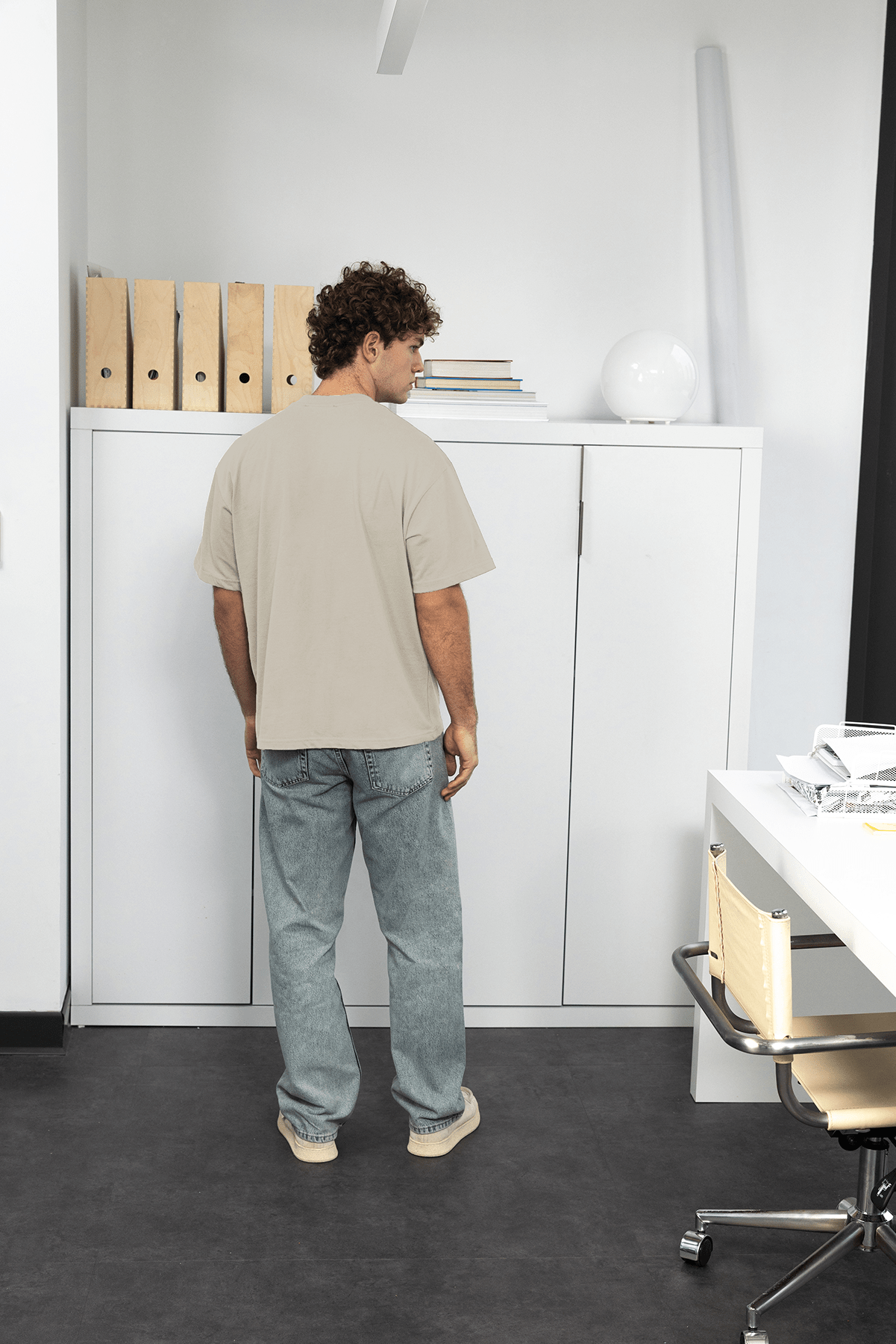 BASIC KISA KOL T-SHIRT - BEJ - T-SHIRT