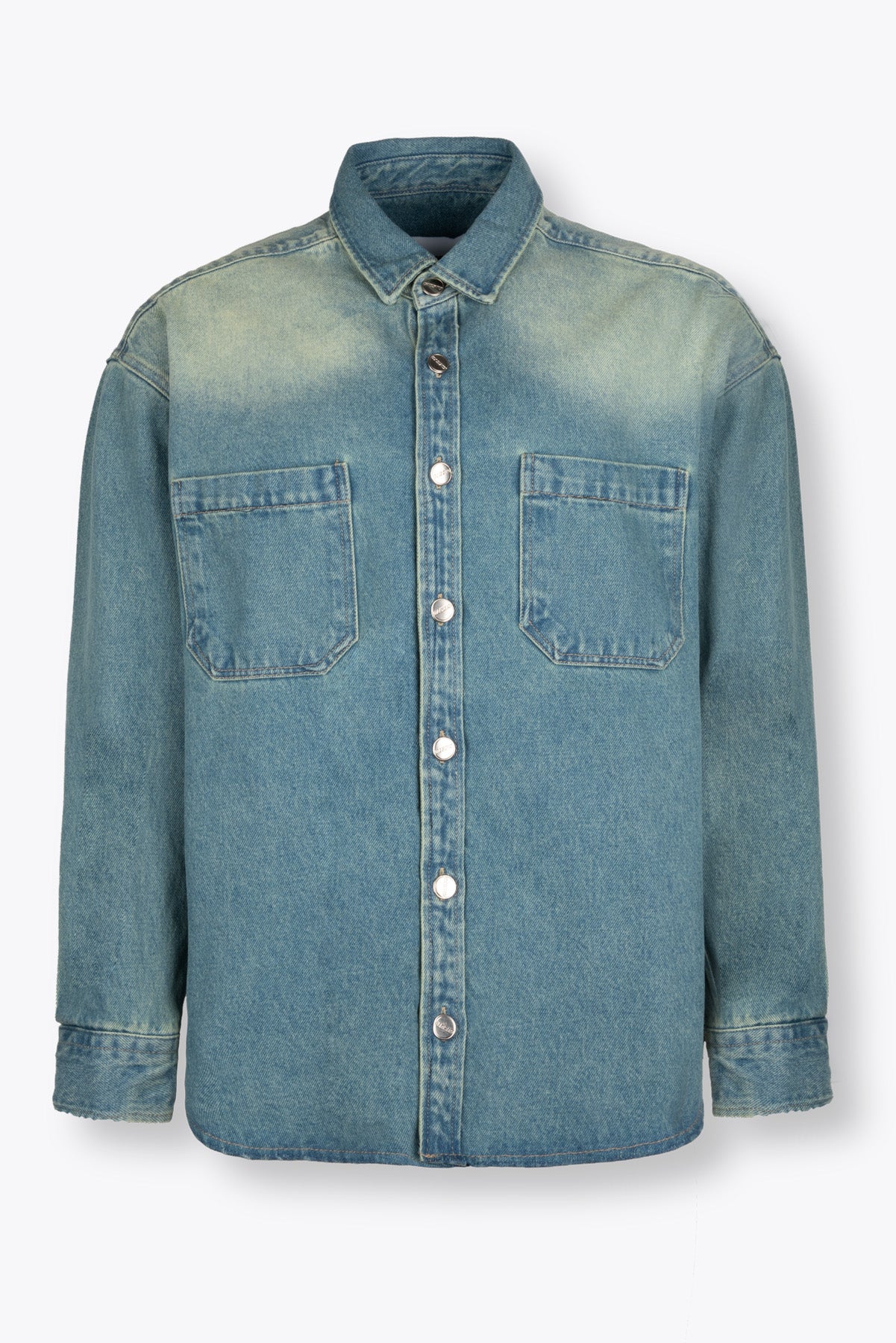 DOUBLE POCKET DENIM SHIRT - BLUE