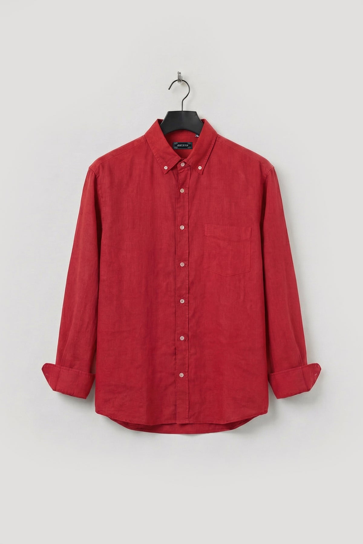 OVERSIZE DÖKÜMLÜ KIRMIZI FRESH KETEN GÖMLEK