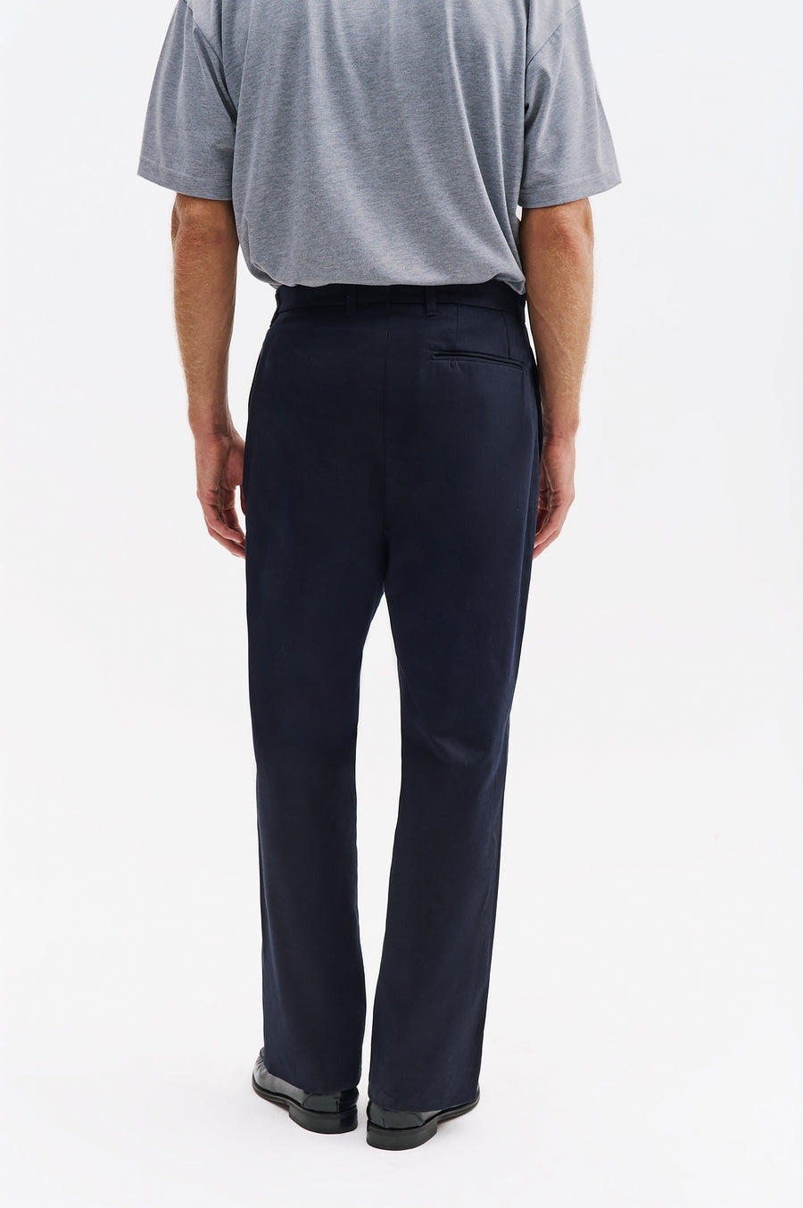 GABARDINE CHINO NAVY BLUE TROUSERS