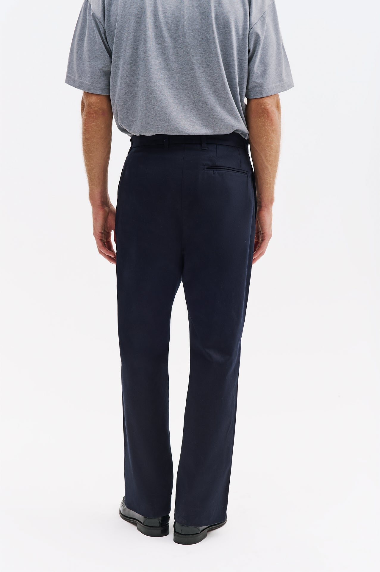 GABARDINE CHINO NAVY BLUE TROUSERS