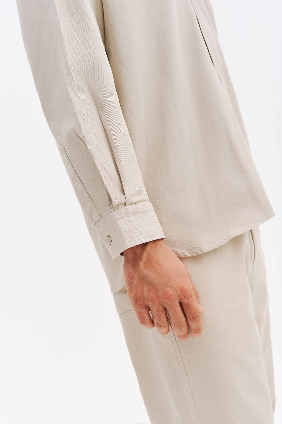 OVERSIZE GABARDINE BEIGE SHIRT