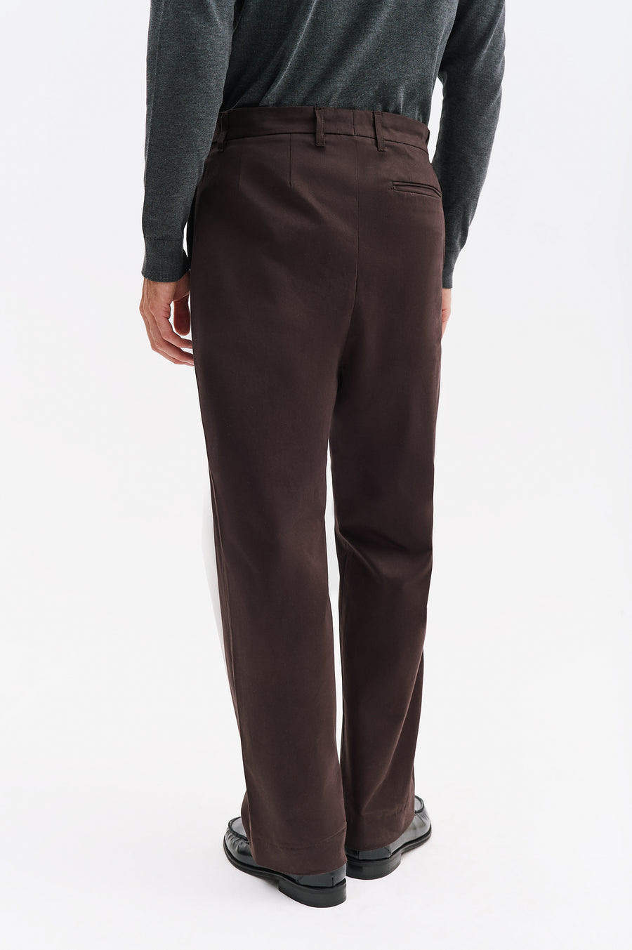 GABARDINE CHINO BROWN TROUSERS