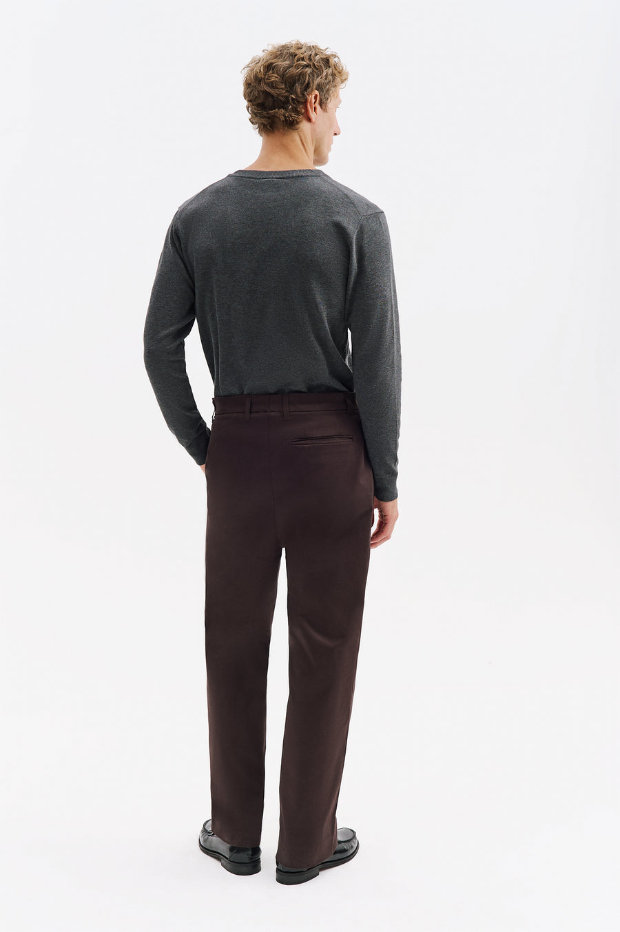 GABARDINE CHINO BROWN TROUSERS