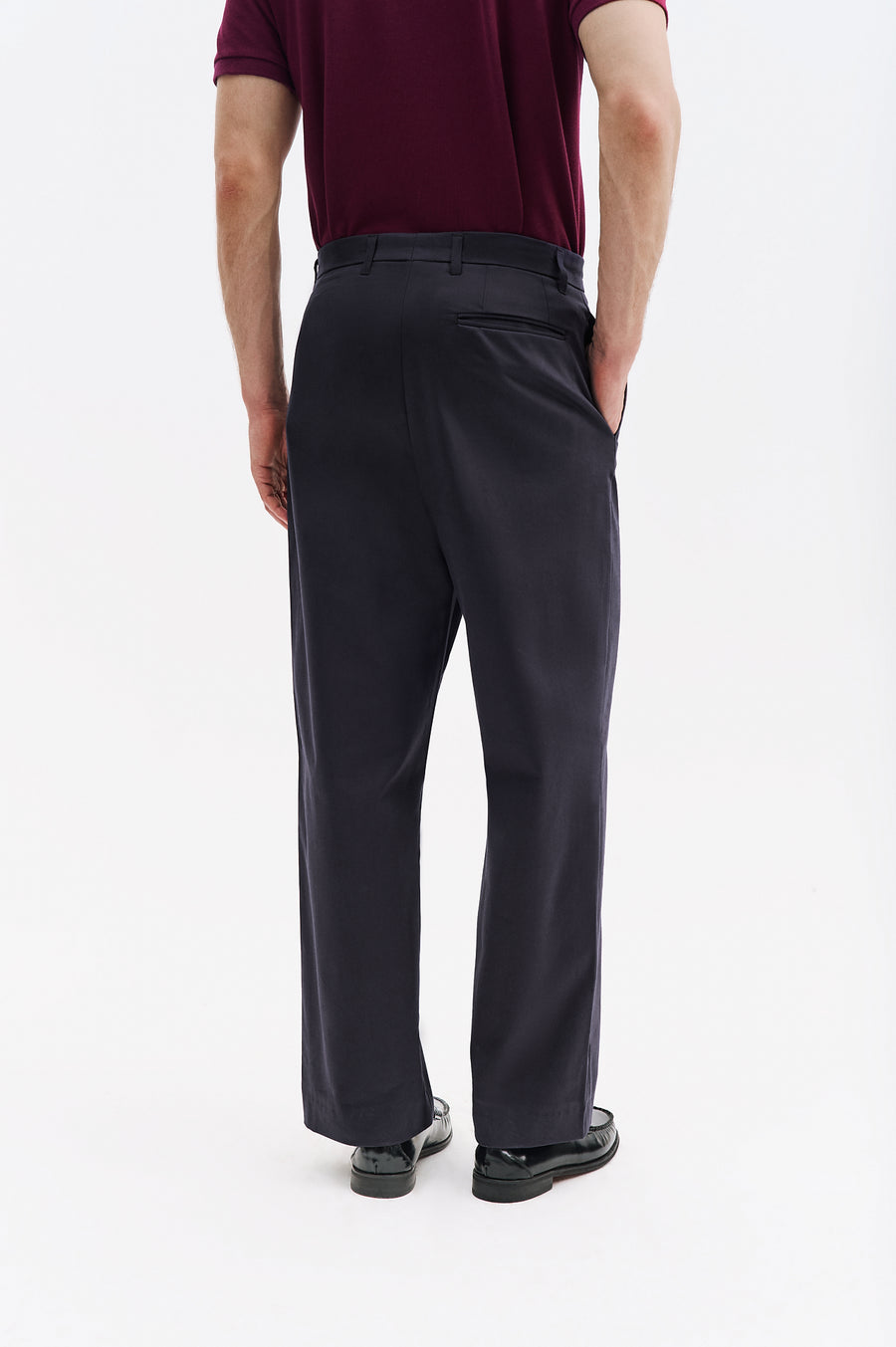 GABARDINE CHINO ANTHRACITE TROUSERS