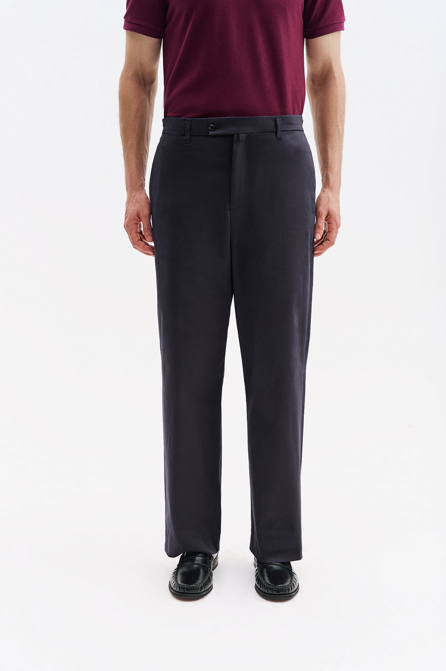 GABARDINE CHINO ANTHRACITE TROUSERS