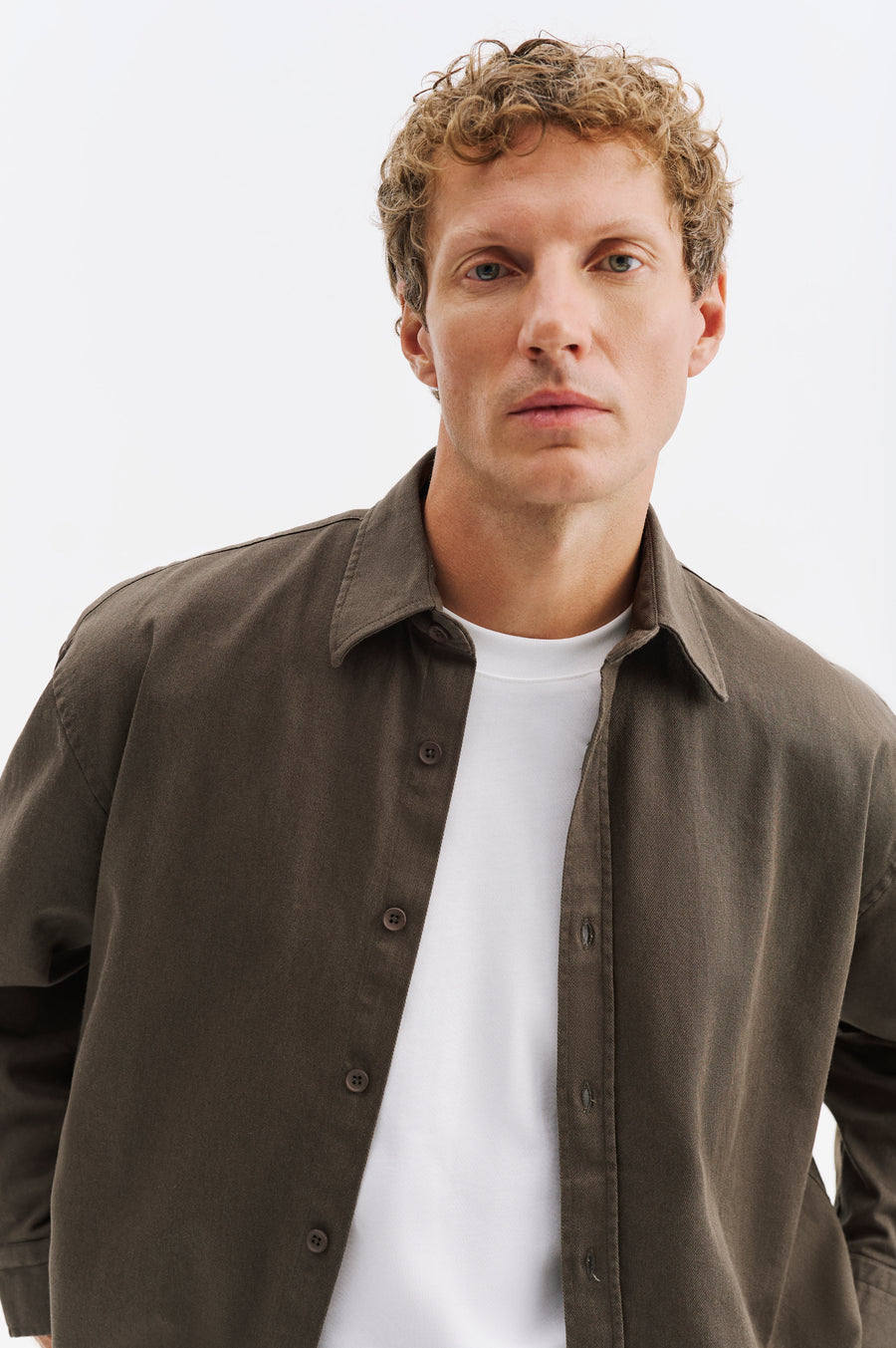 OVERSIZE KHAKI GABARDINE SHIRT