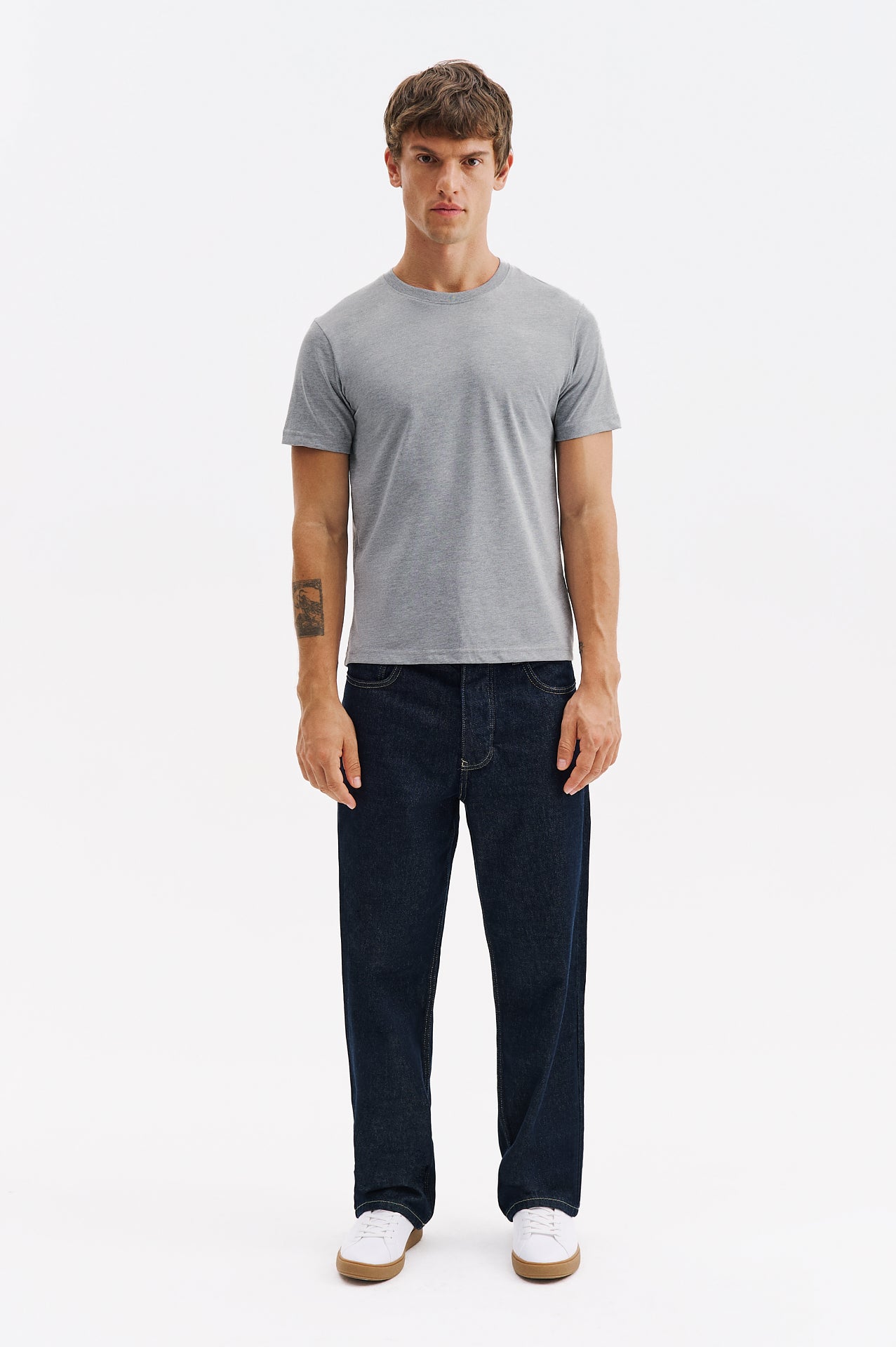 SHORT SLEEVE REGULAR FIT GREY T-SHIRT