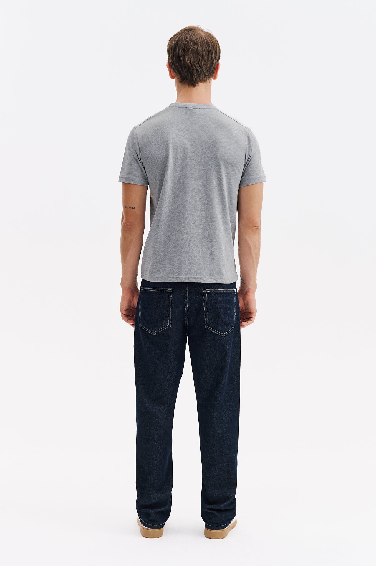 SHORT SLEEVE REGULAR FIT GREY T-SHIRT