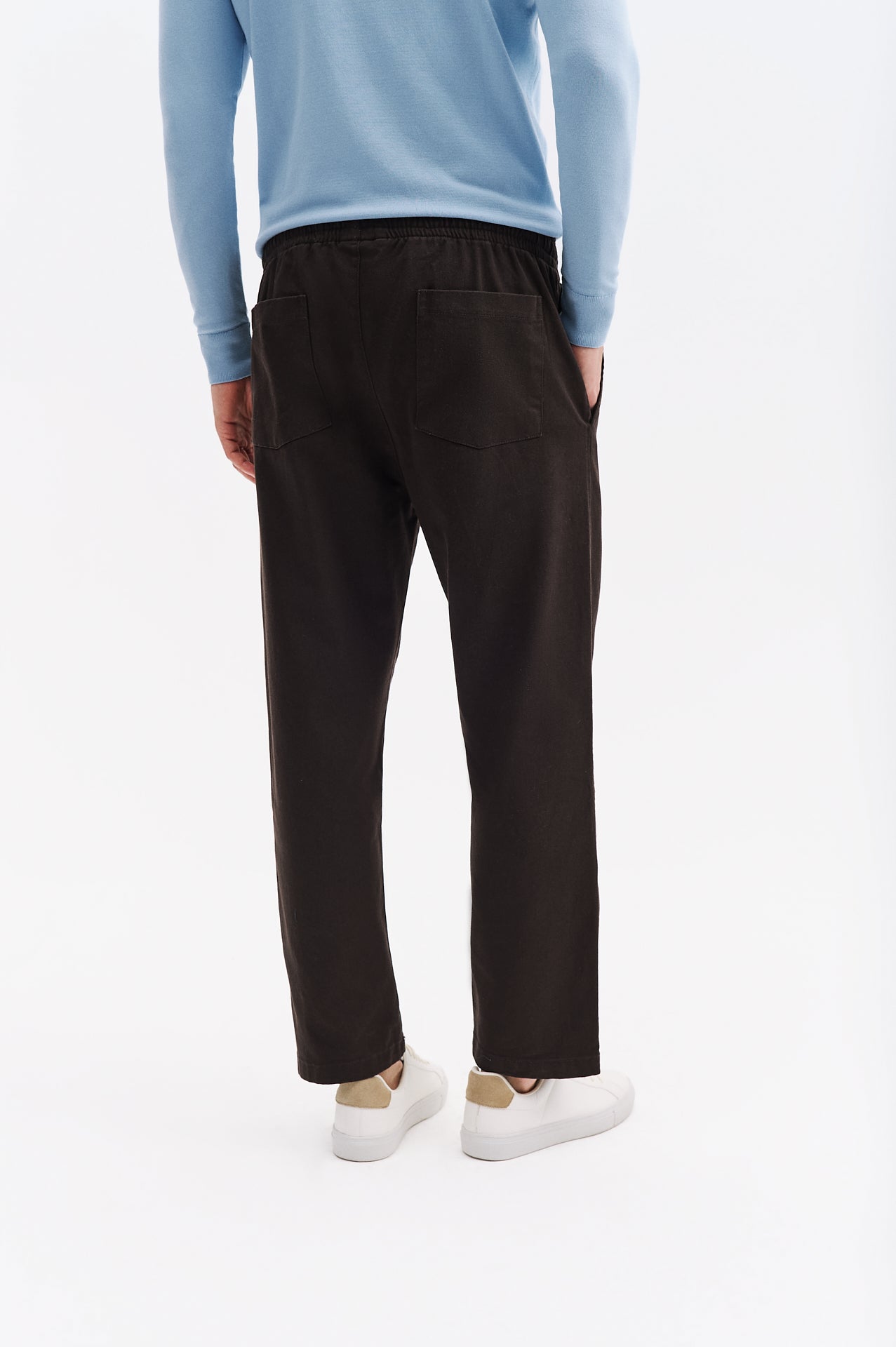 BELİ LASTİKLİ GABARDIN KAHVERENGİ PANTOLON