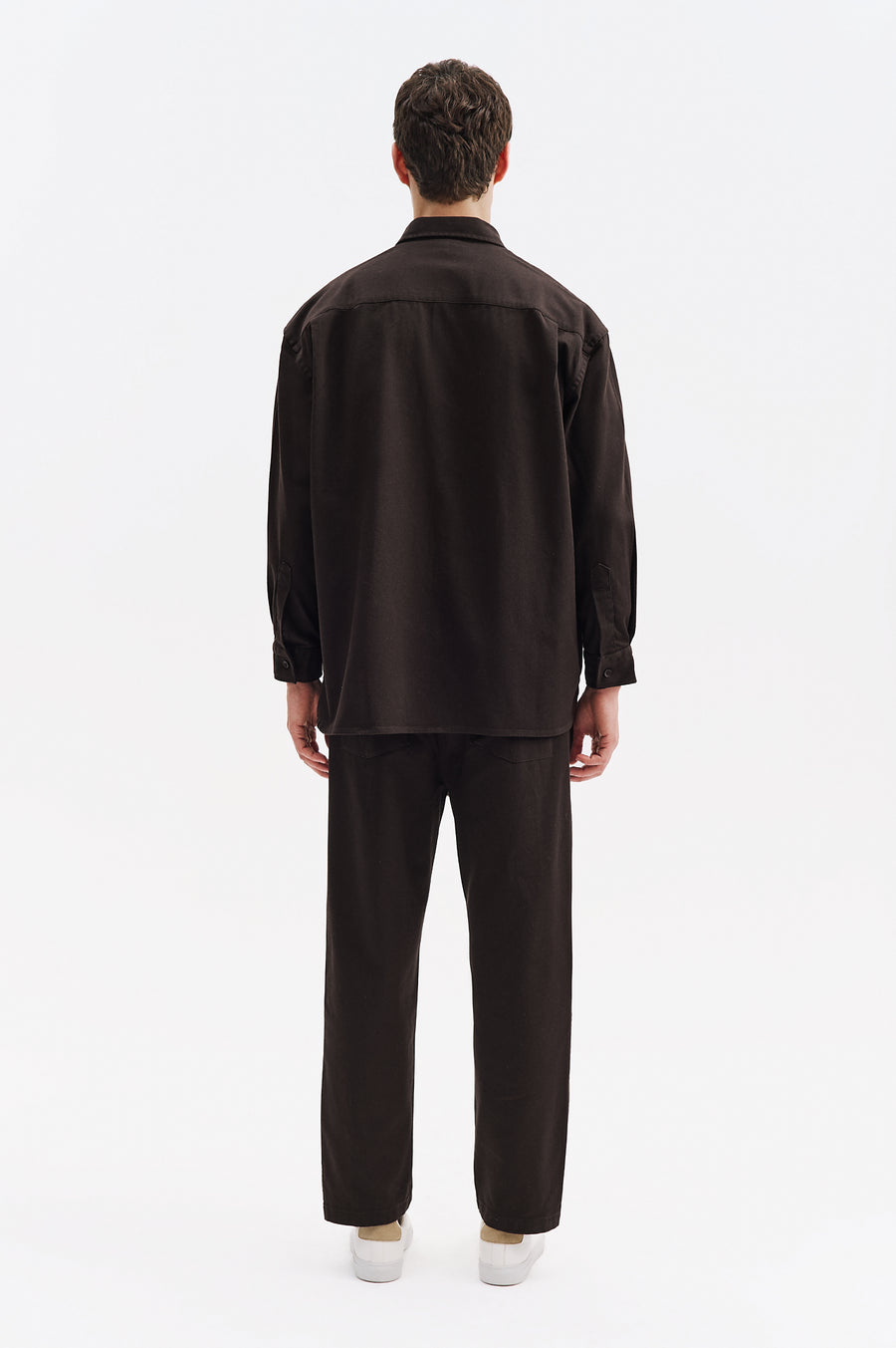 OVERSIZED GABARDINE BROWN SHIRT
