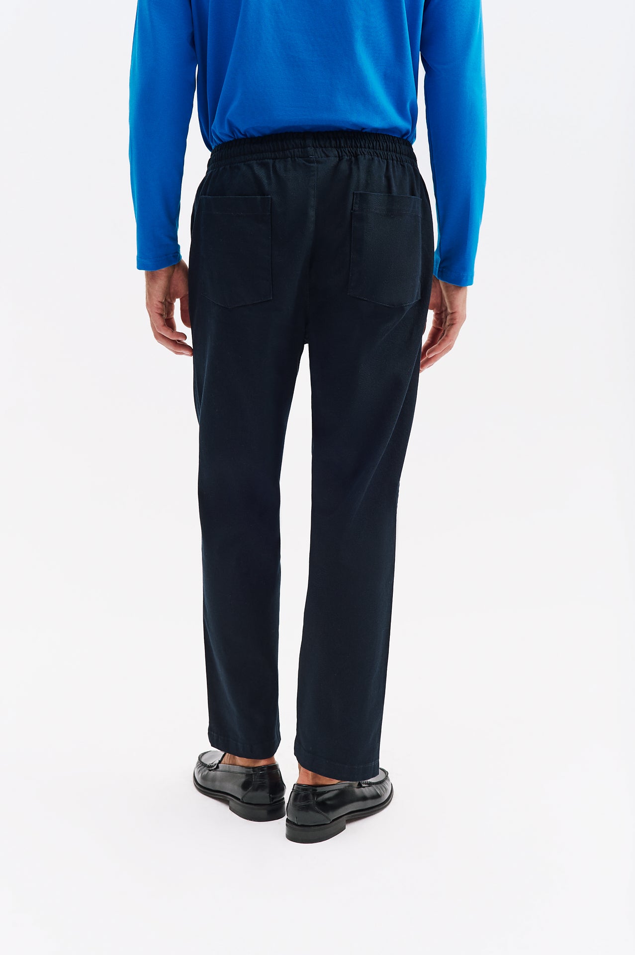 BELİ LASTİKLİ GABARDIN LACİVERT PANTOLON