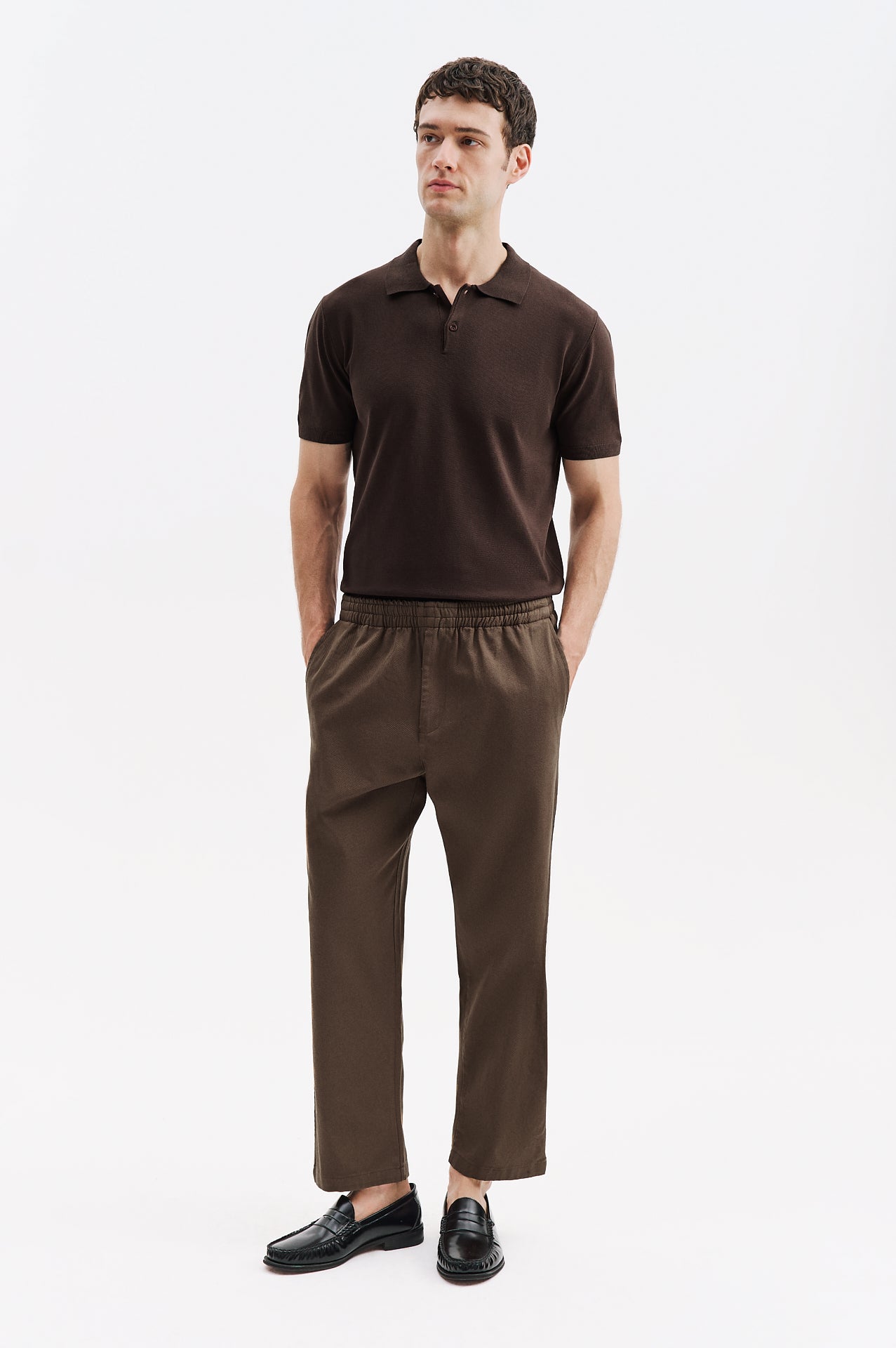 BELİ LASTİKLİ GABARDIN TABA PANTOLON
