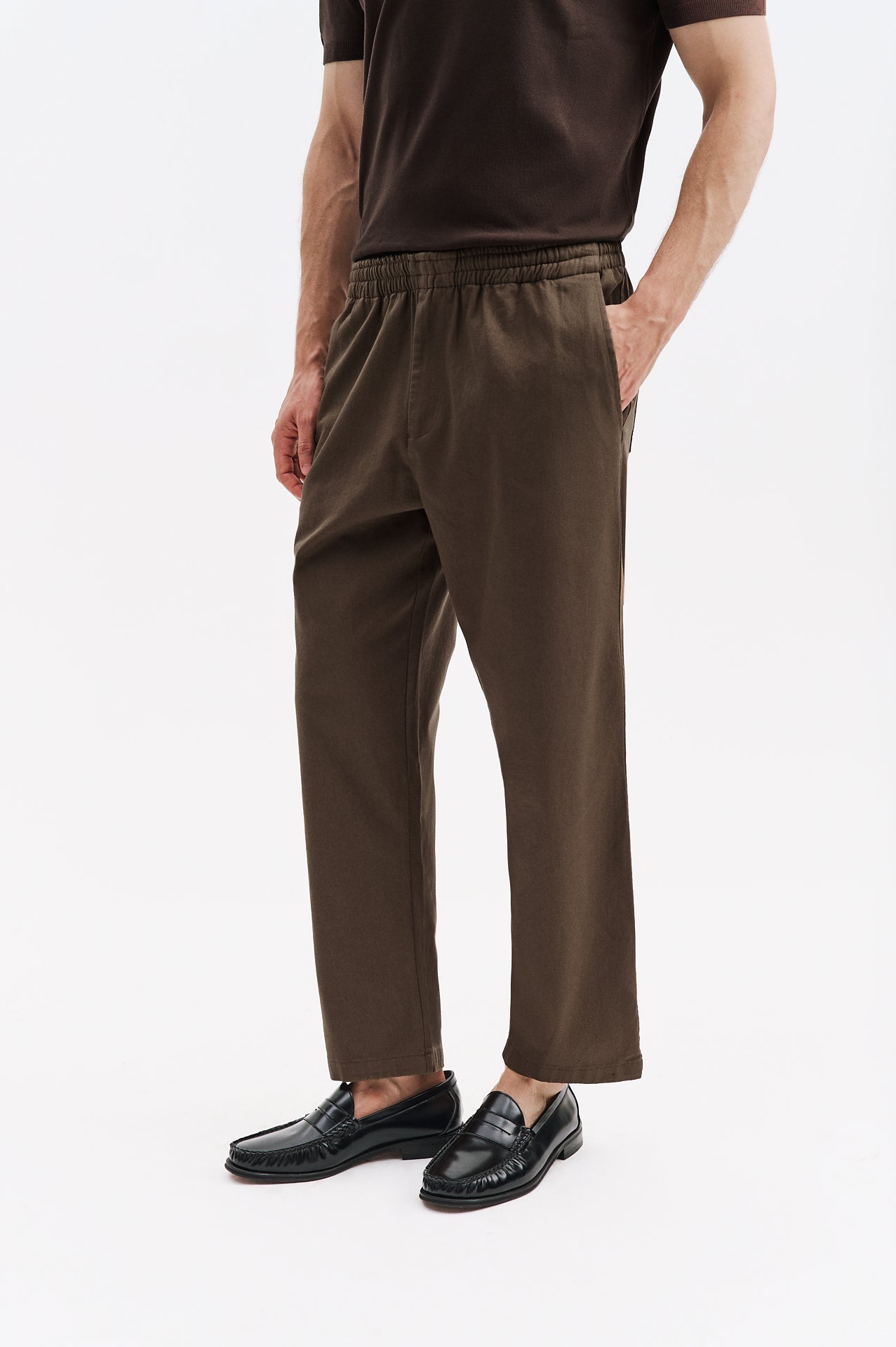 BELİ LASTİKLİ GABARDIN TABA PANTOLON