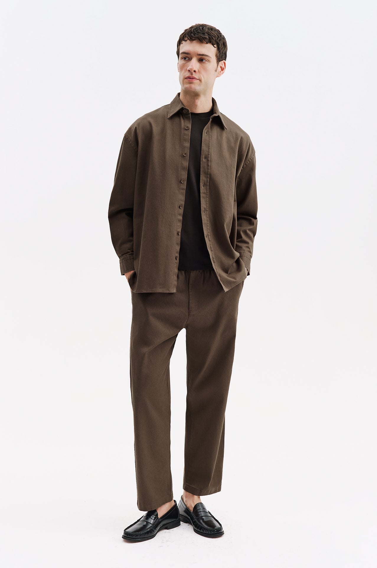 OVERSIZED GABARDINE TAN SHIRT