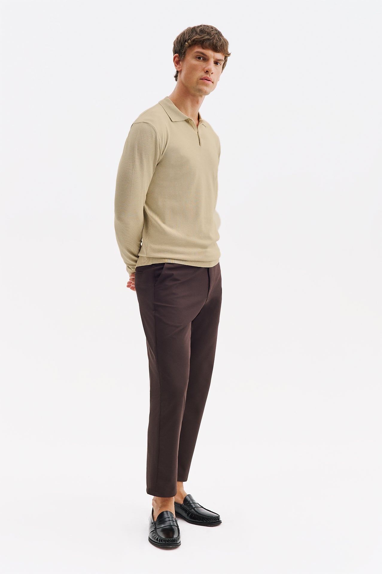 CLASSIC SLIM FIT BROWN TROUSERS