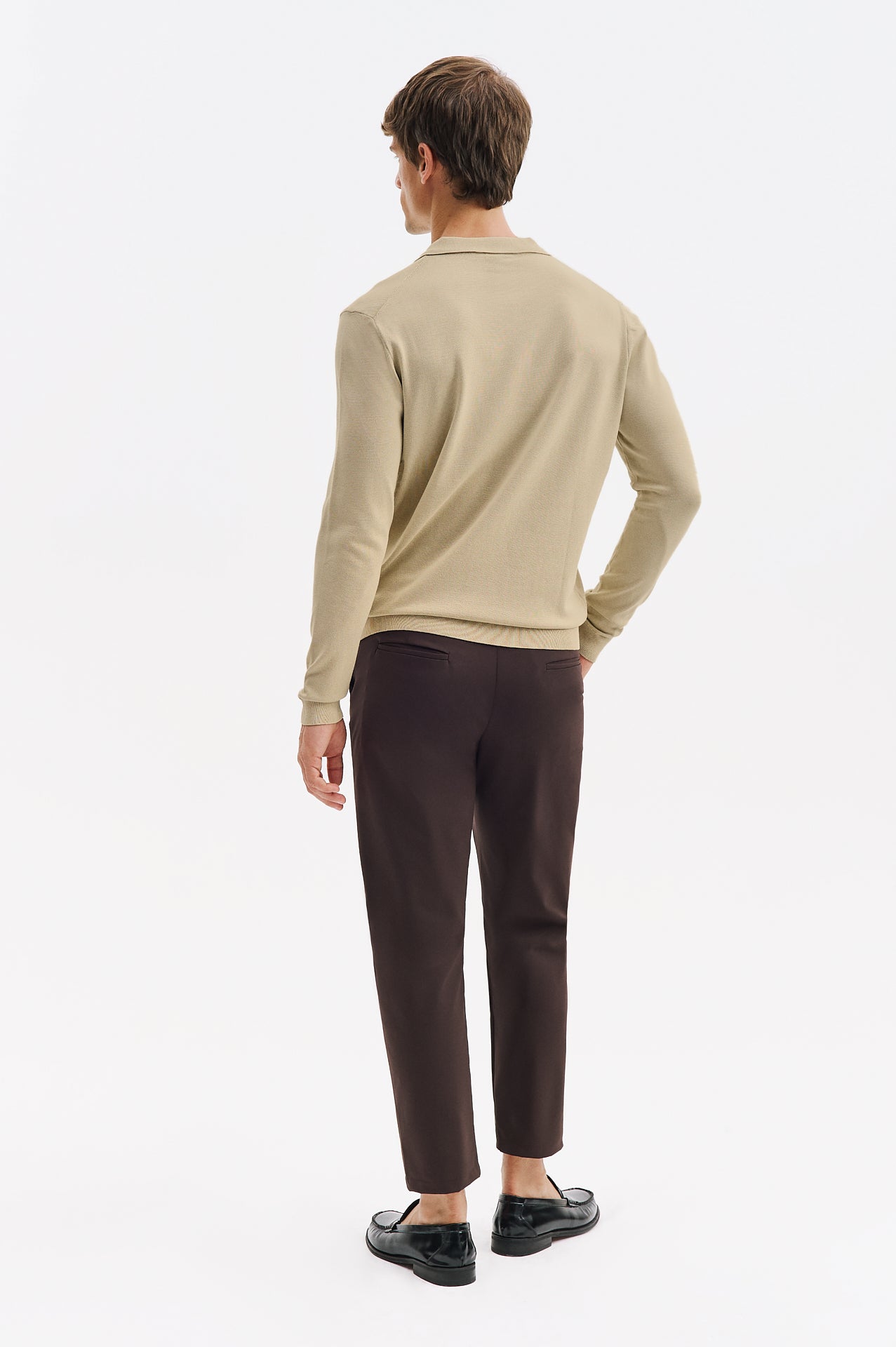 CLASSIC SLIM FIT BROWN TROUSERS