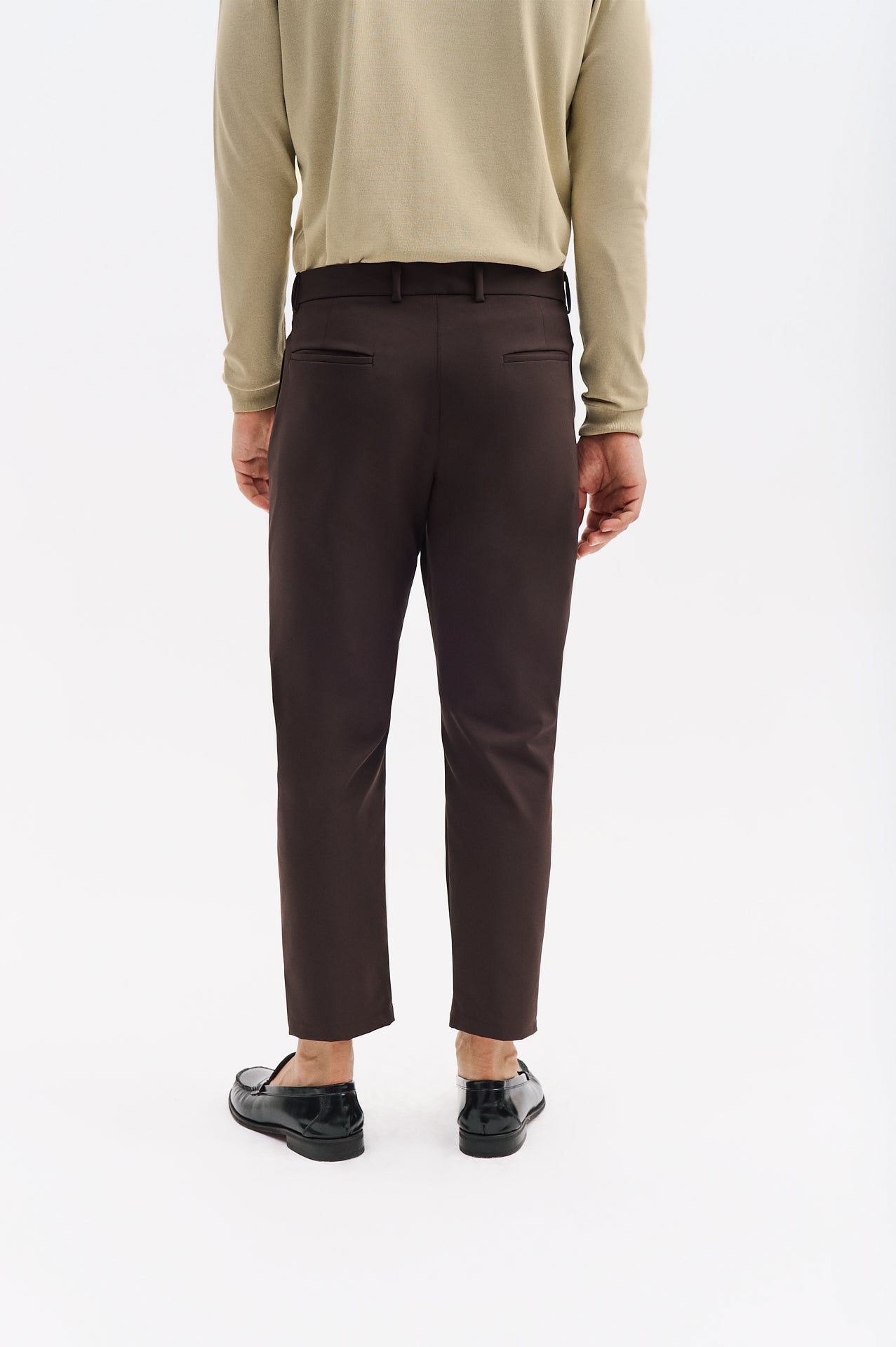 CLASSIC SLIM FIT BROWN TROUSERS