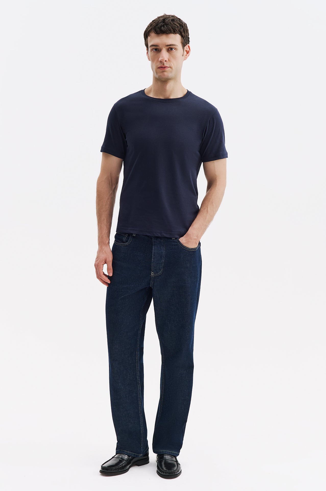 SHORT SLEEVE REGULAR FIT NAVY T-SHIRT
