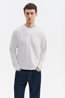 Uzun Kol Regular Fit Beyaz T-Shirt