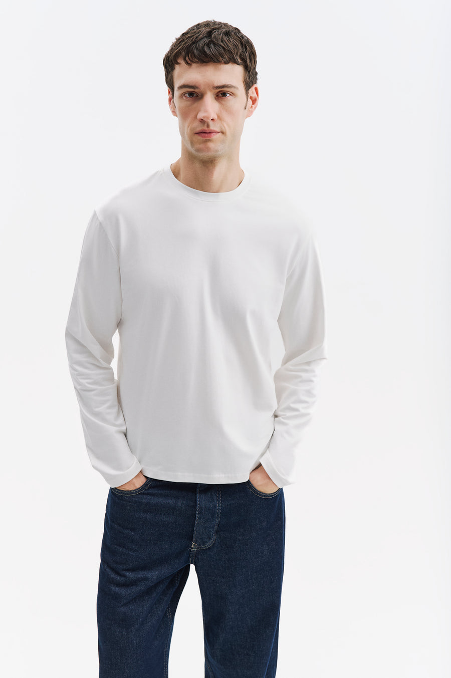 LONG SLEEVE REGULAR FIT WHITE T-SHIRT
