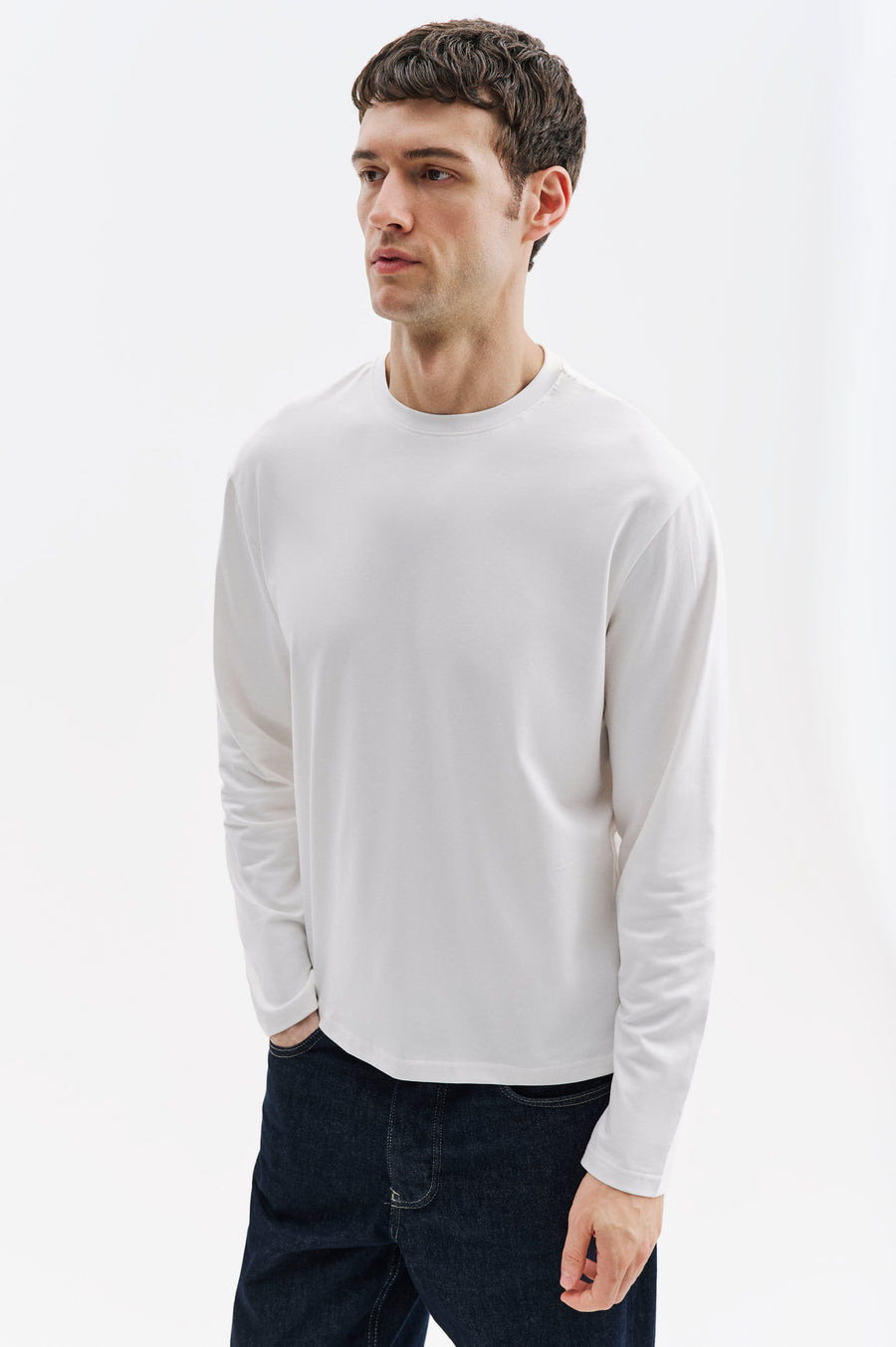 LONG SLEEVE REGULAR FIT WHITE T-SHIRT