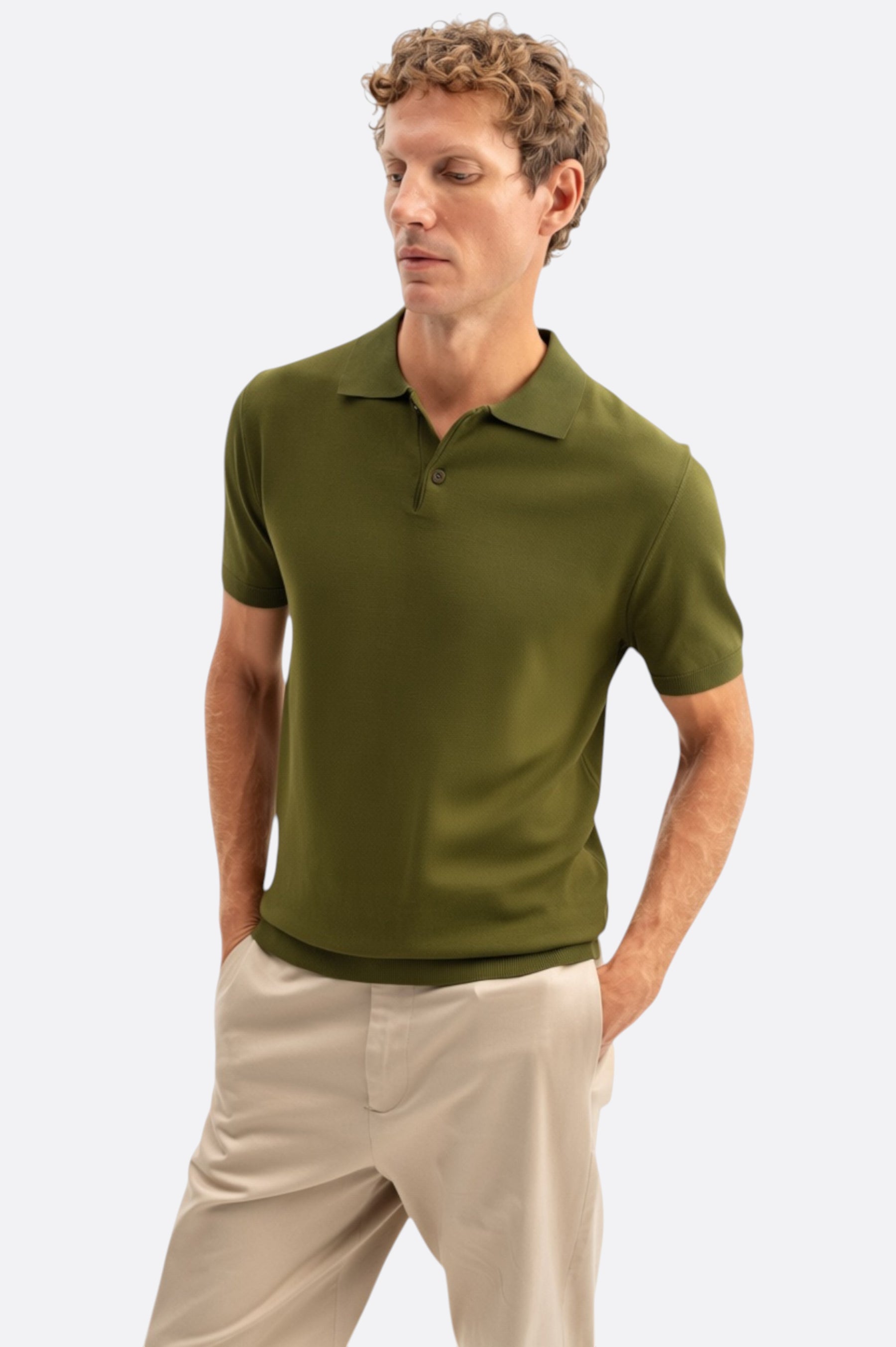 POLO YAKA HAKİ TRİKO T-SHIRT