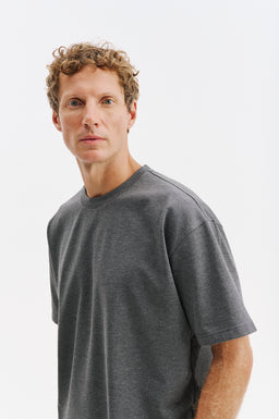 Oversize Kısa Kol Antrasit T-Shirt