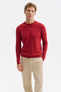 Uzun Kol Bisiklet Yaka Bordo Triko T-Shirt