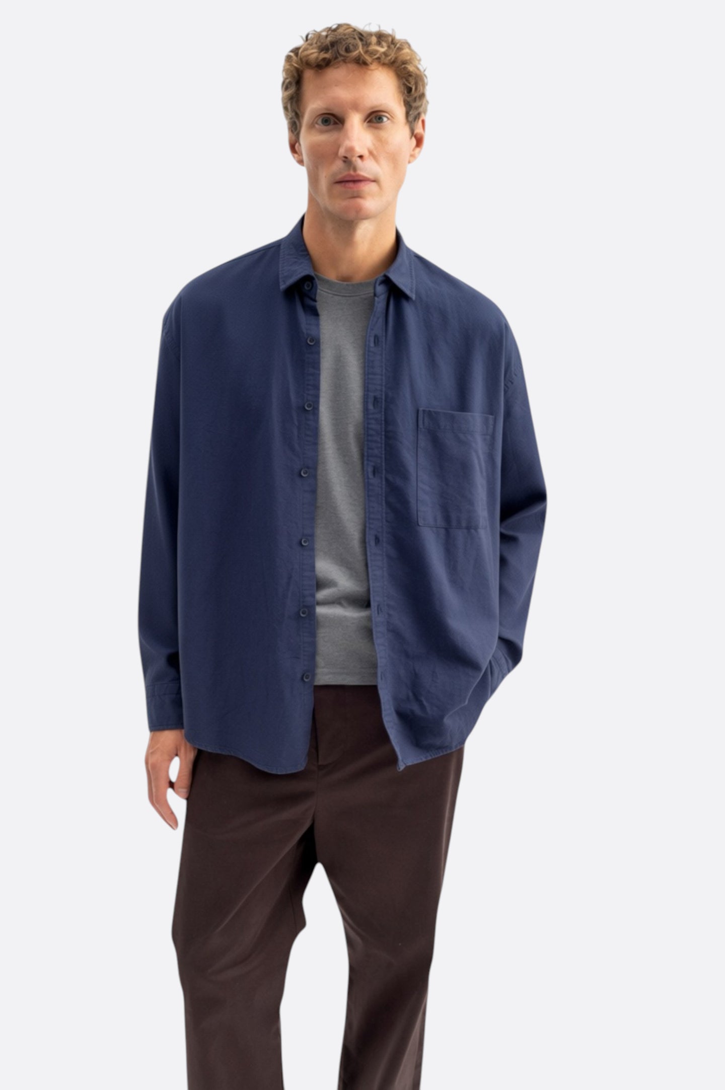 OVERSIZED NAVY BLUE OXFORD SHIRT