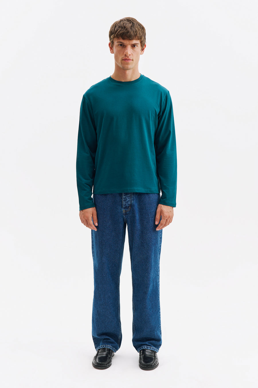 LONG SLEEVE REGULAR FIT GREEN T-SHIRT