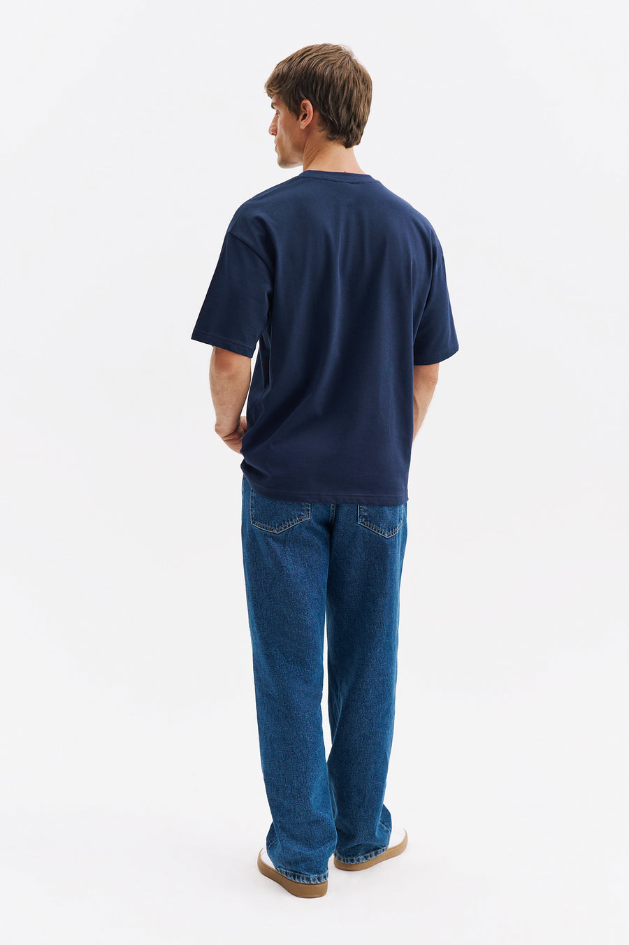 OVERSIZE KISA KOL LACİVERT T-SHIRT