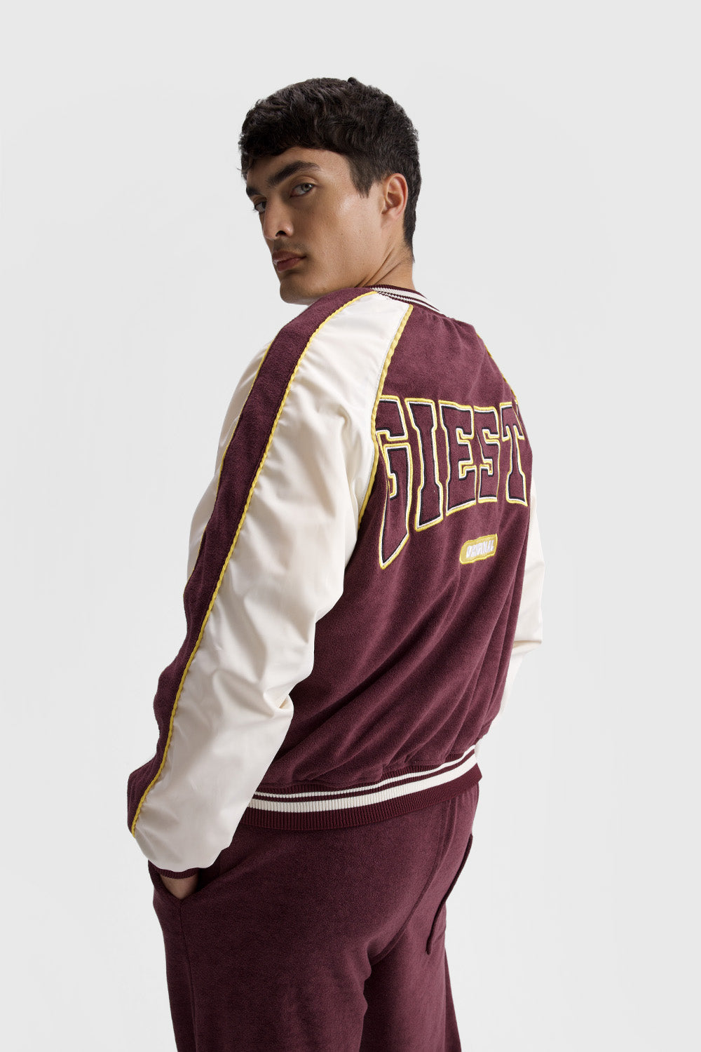 EMBROIDERED TOWEL COLLEGE JACKET