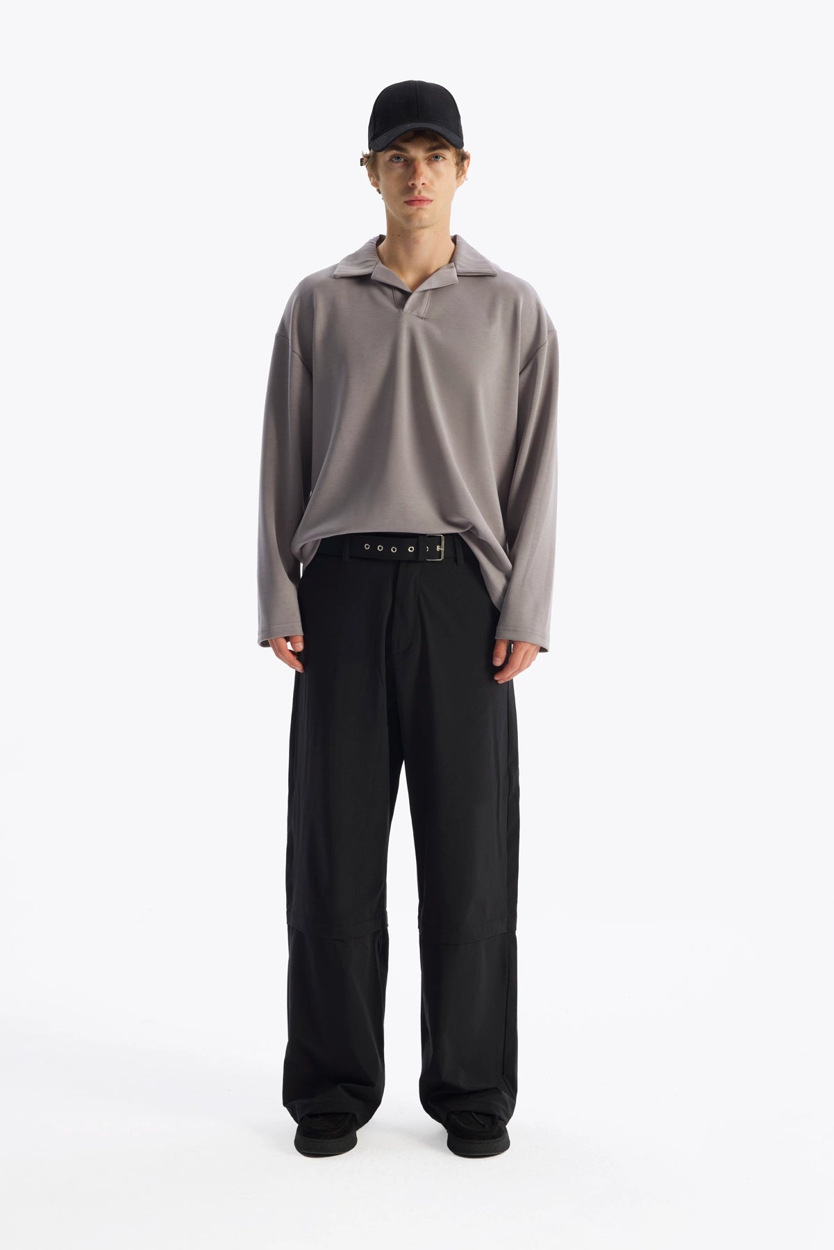 DENİZCİ YAKA DÖKÜMLÜ T-SHIRT - GRİ - T-SHIRT