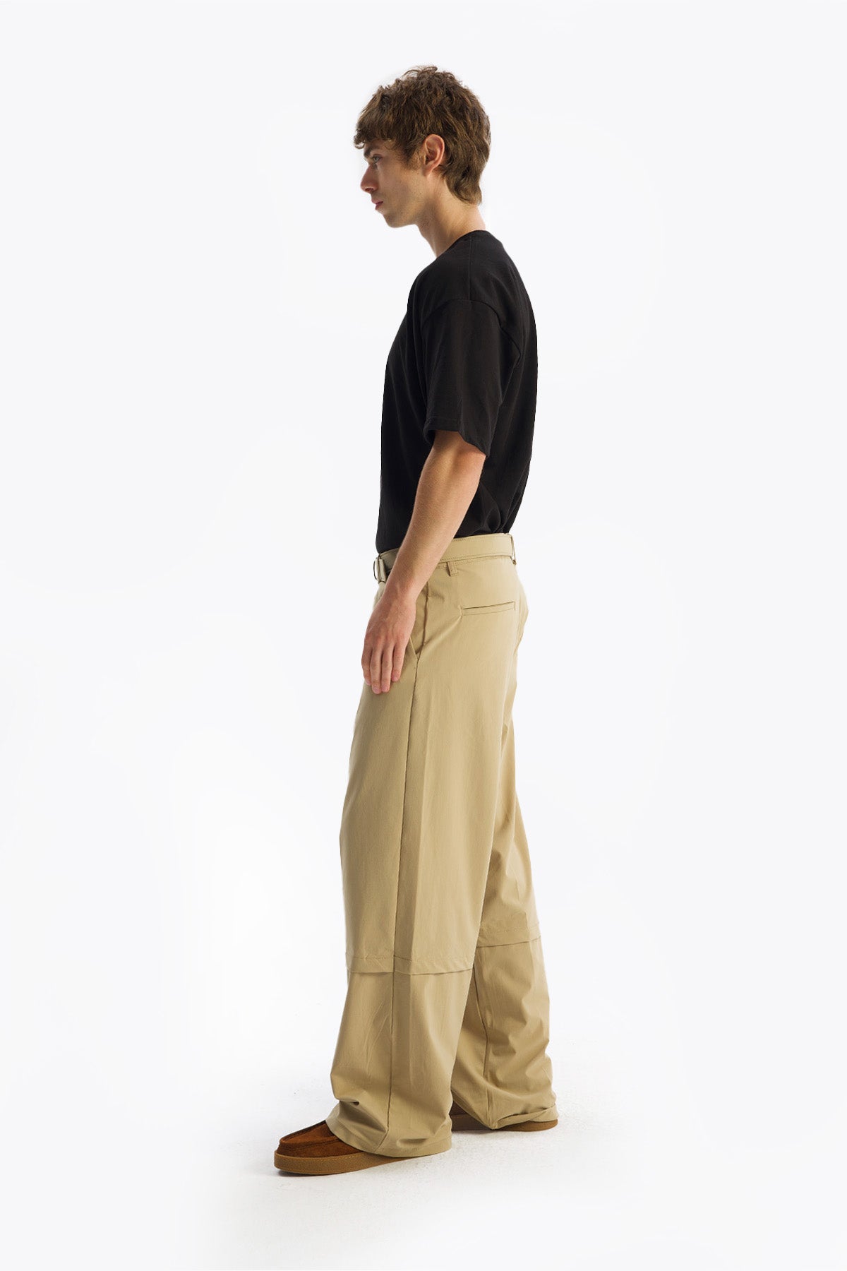 KEMERLİ PARAŞÜT PANTOLON - BEJ - PANTOLON