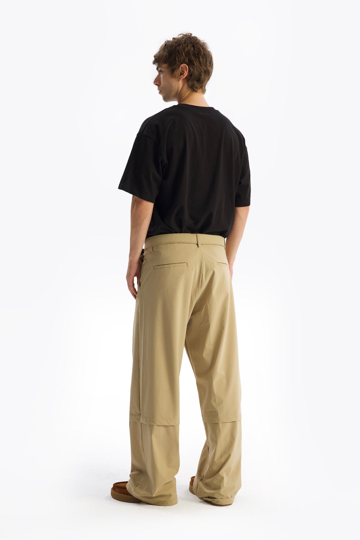KEMERLİ PARAŞÜT PANTOLON - BEJ - PANTOLON
