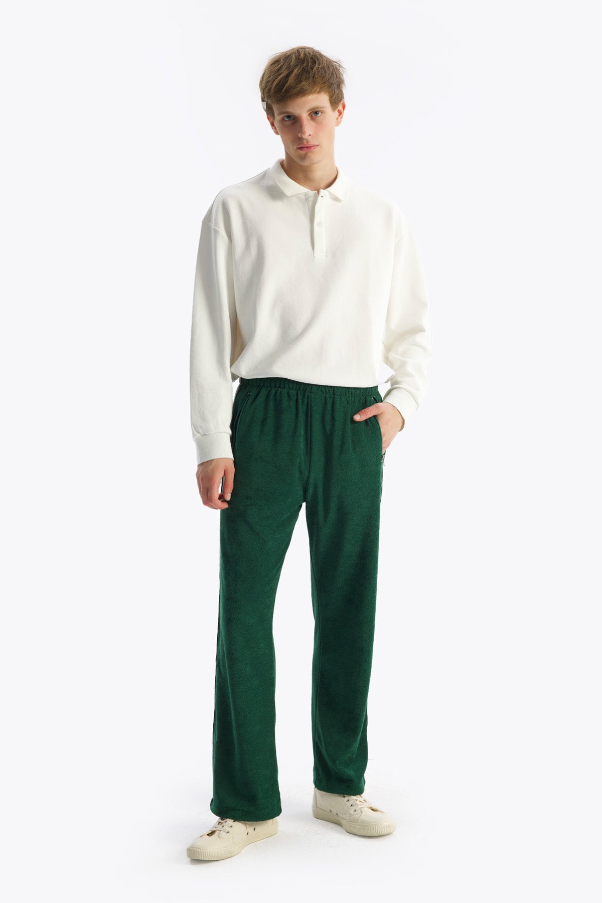 TERRY TOWELLING TROUSERS - GREEN