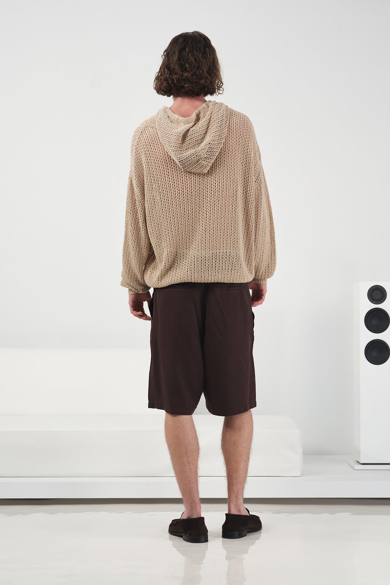 DÖKÜMLÜ KLASİK KAHVERENGİ TENSEL ŞORT