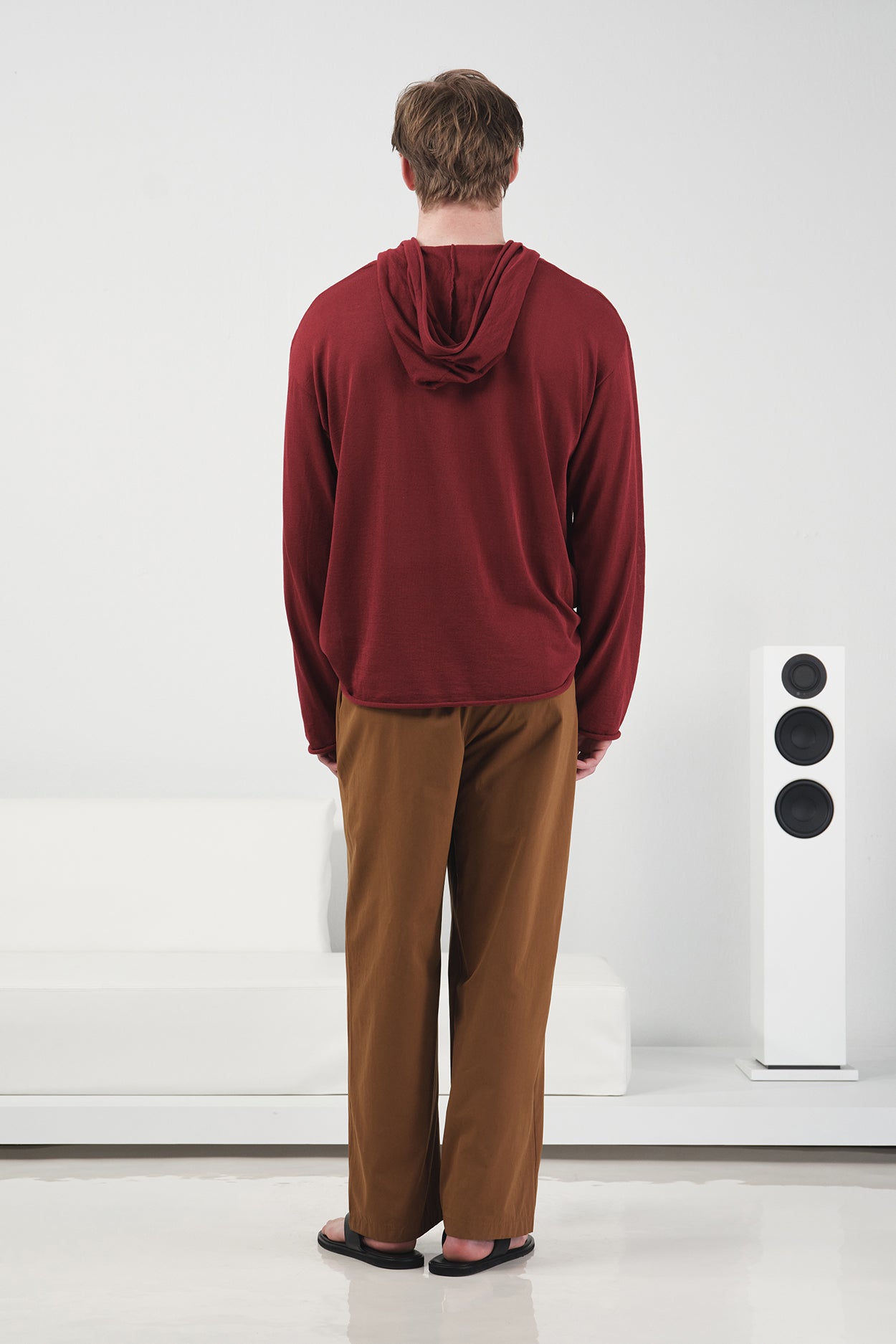 DÖKÜMLÜ KIRMIZI KETEN TRİKO SWEATSHIRT