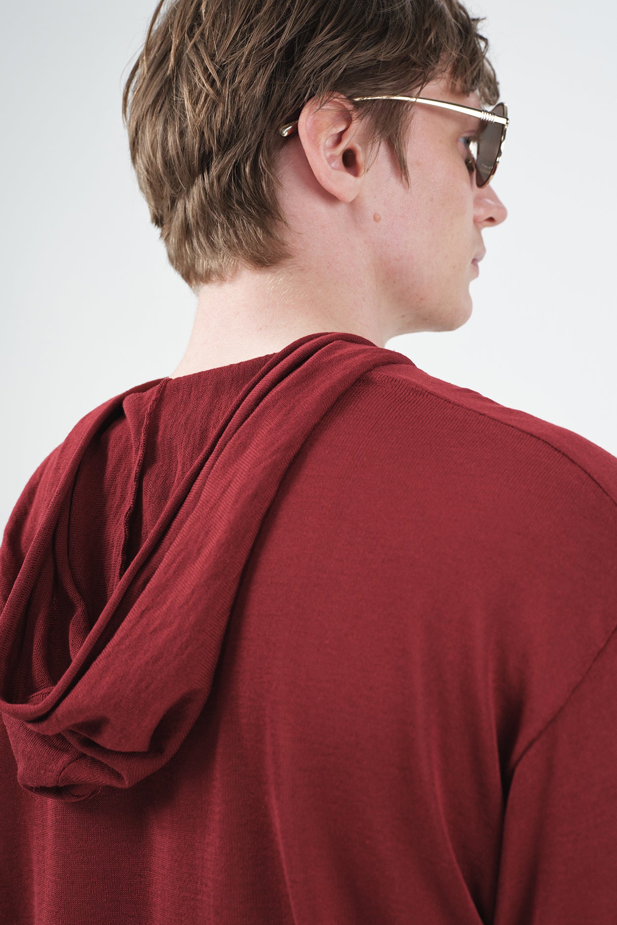 DÖKÜMLÜ KIRMIZI KETEN TRİKO SWEATSHIRT