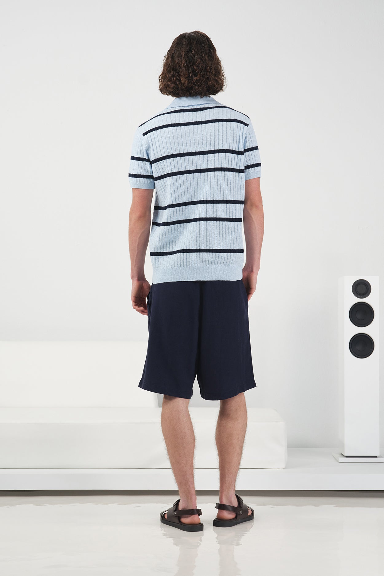 ÇİZGİLİ MAVİ TRİKO GÖMLEK