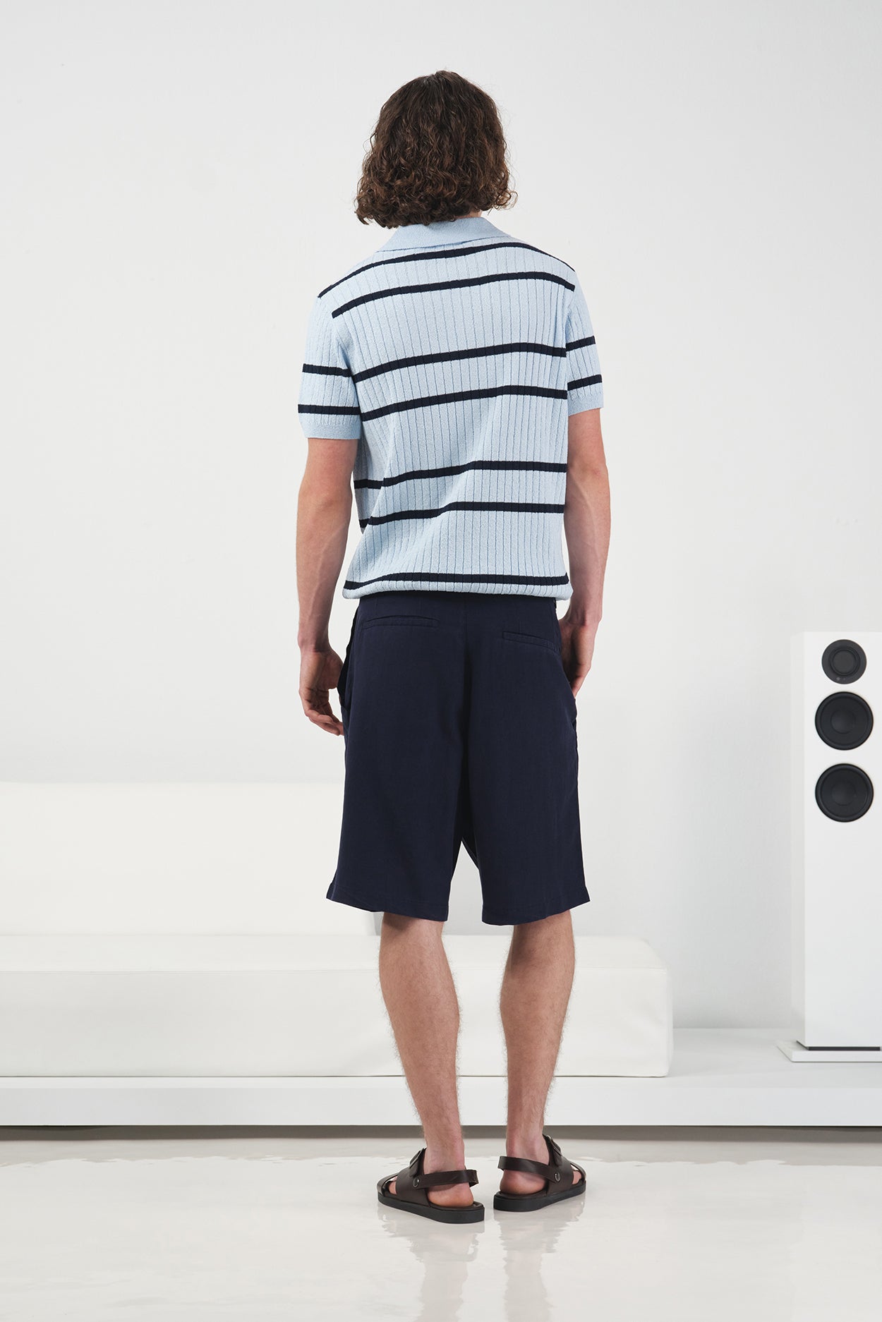 DÖKÜMLÜ KLASİK LACİVERT TENSEL ŞORT