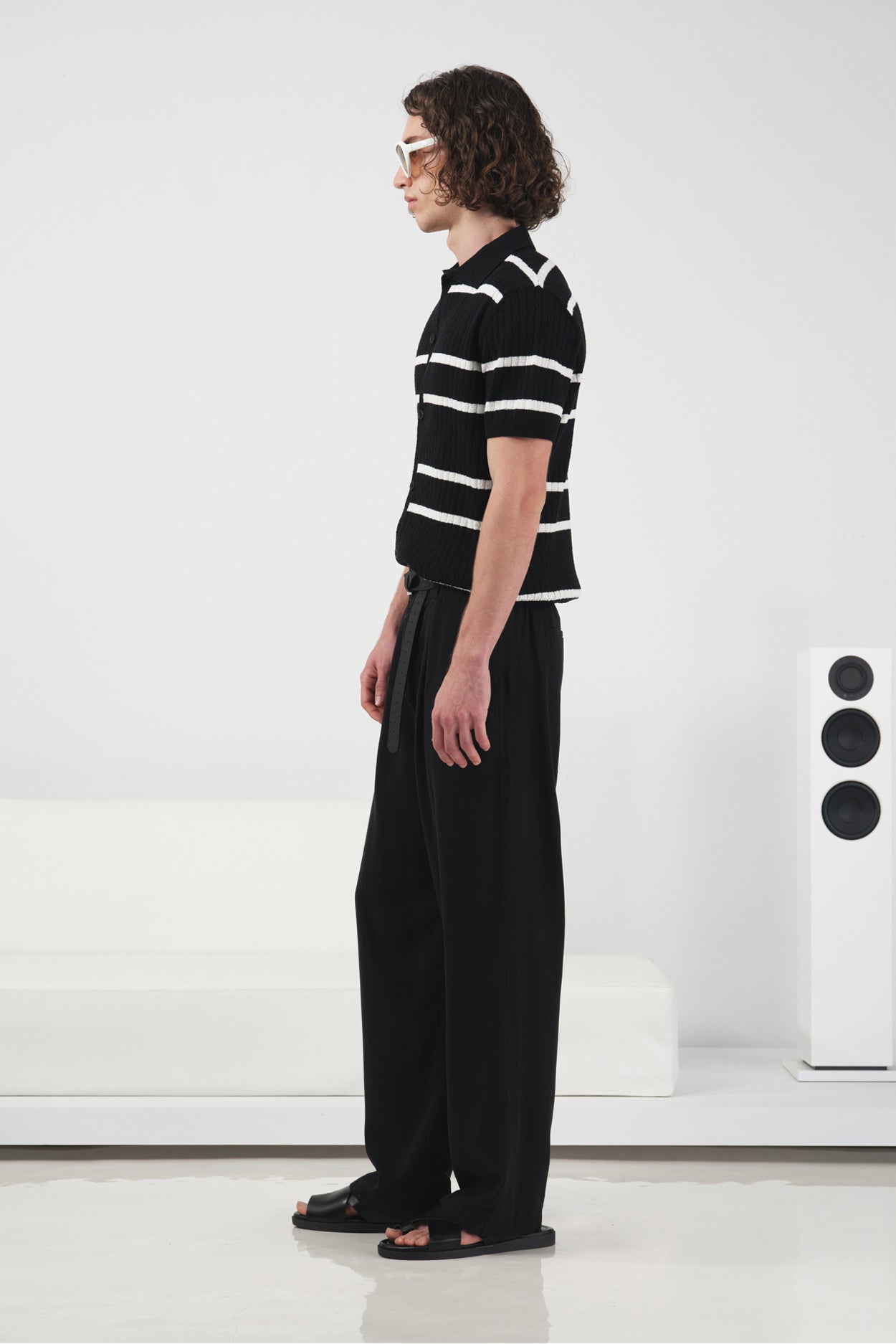 ÇİZGİLİ SİYAH TRİKO GÖMLEK