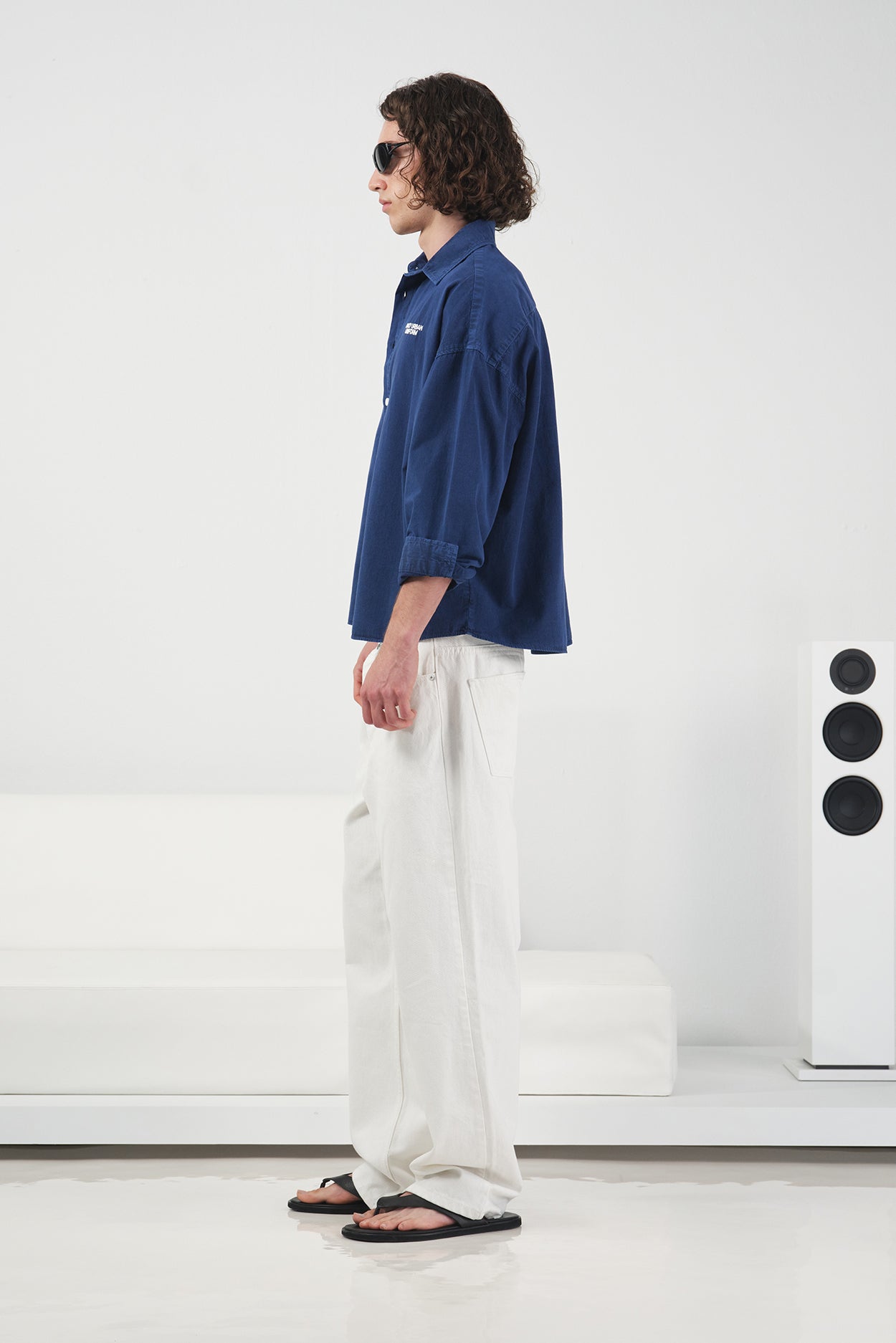 EFFECTIVE CROP NAVY BLUE SHIRT