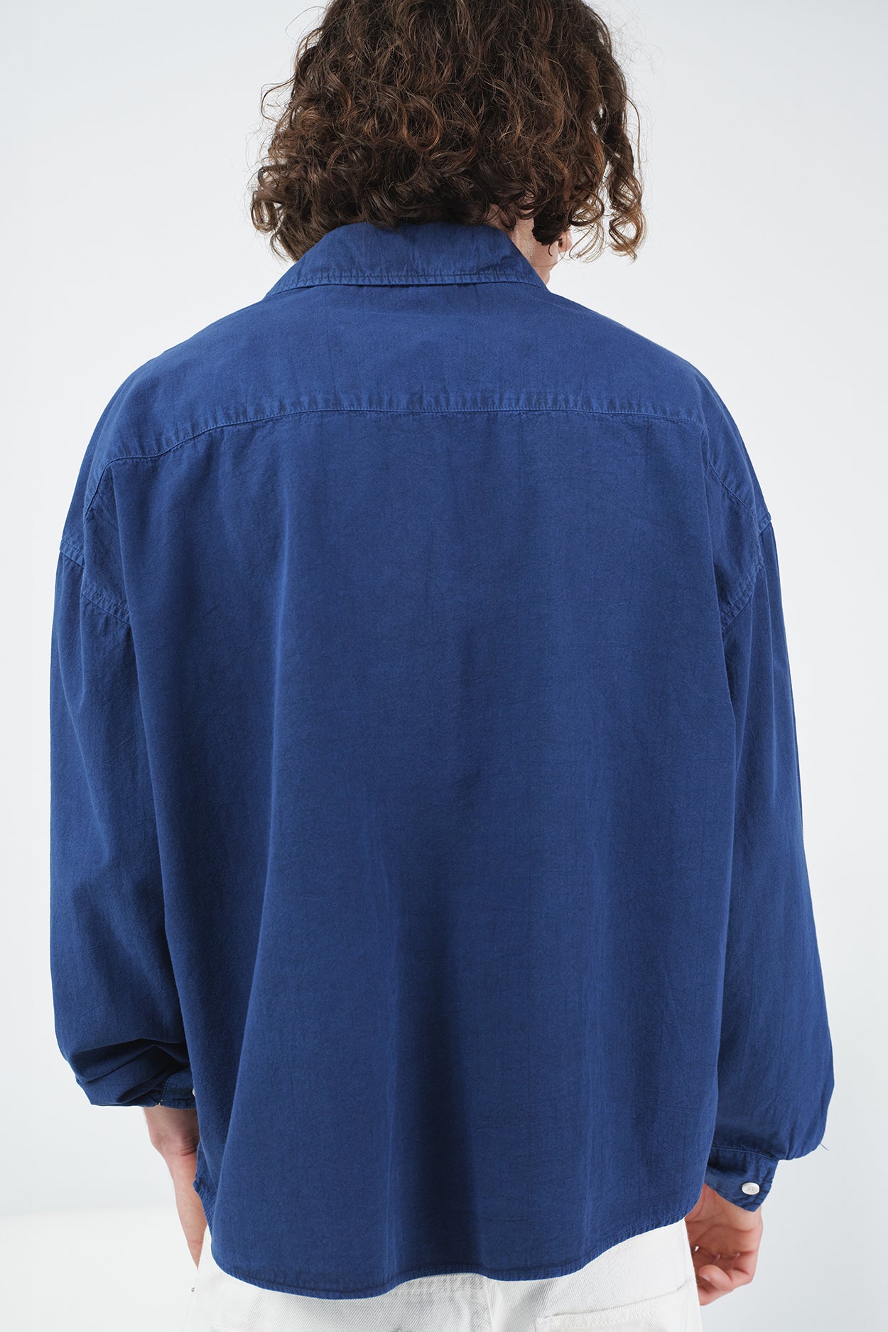 EFFECTIVE CROP NAVY BLUE SHIRT