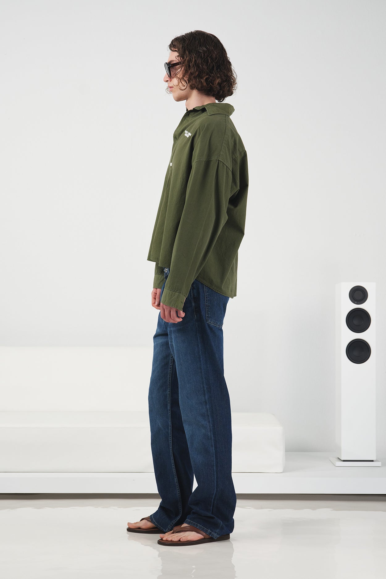 EFFECTIVE CROP KHAKI SHIRT
